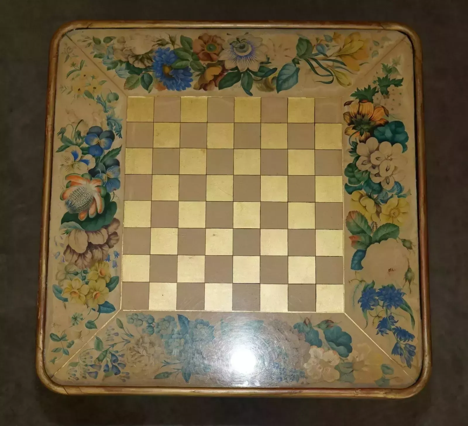 Antique Regency Circa 1810 1820 Gilt Brass & Rosewood Chessboard Chess Table photo Furniture