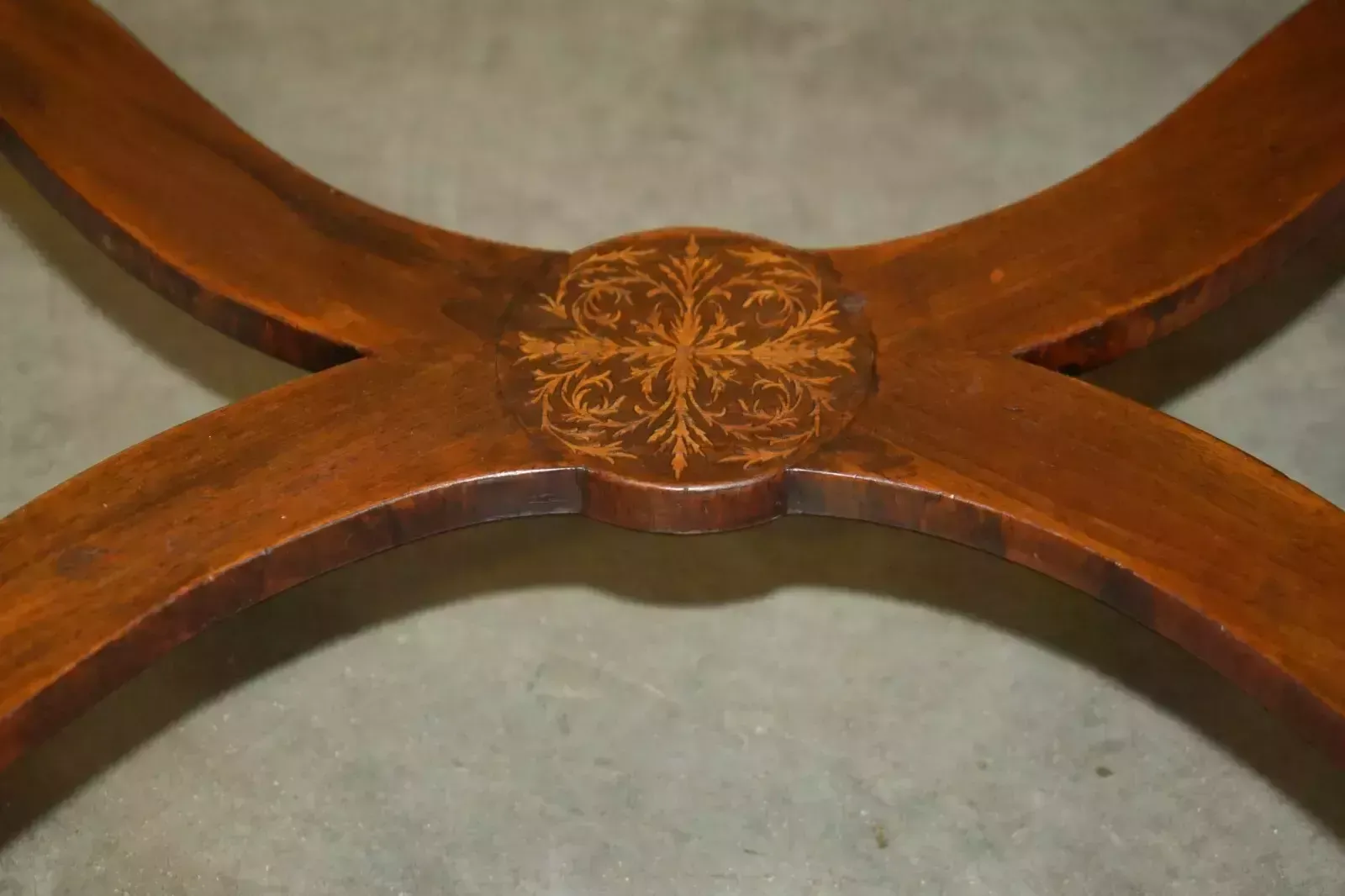 Antique William & Mary Style Restored Seaweed Marquetry Single Drawer Table Desk photo vintage