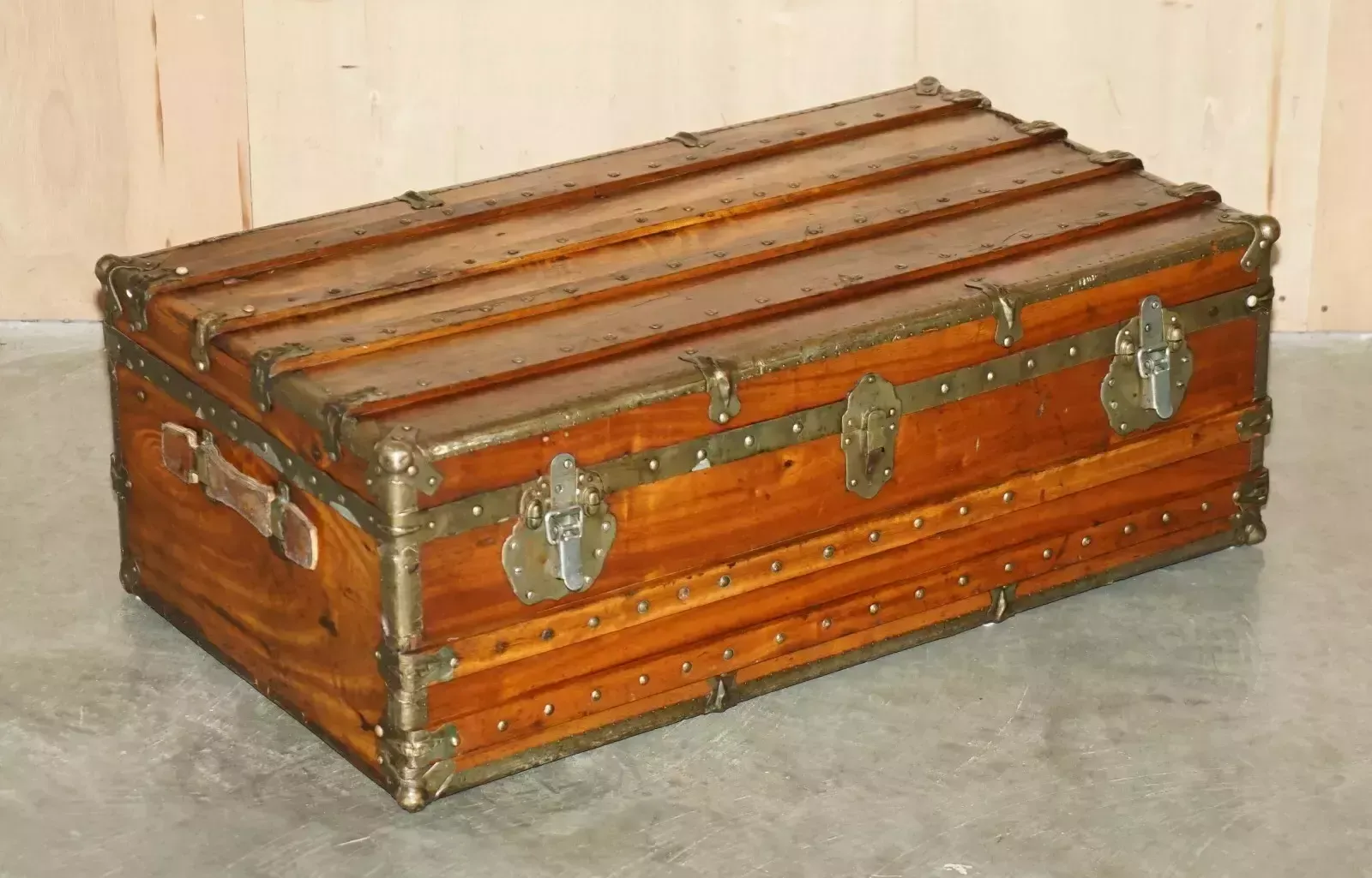 Exquisite Antique Circa 1900 Chinese Export Camphor Wood Steamer Luggage Trunk