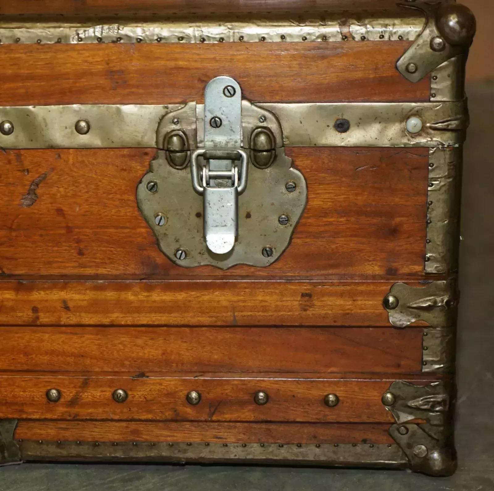 Exquisite Antique Circa 1900 Chinese Export Camphor Wood Steamer Luggage Trunk photo vintage