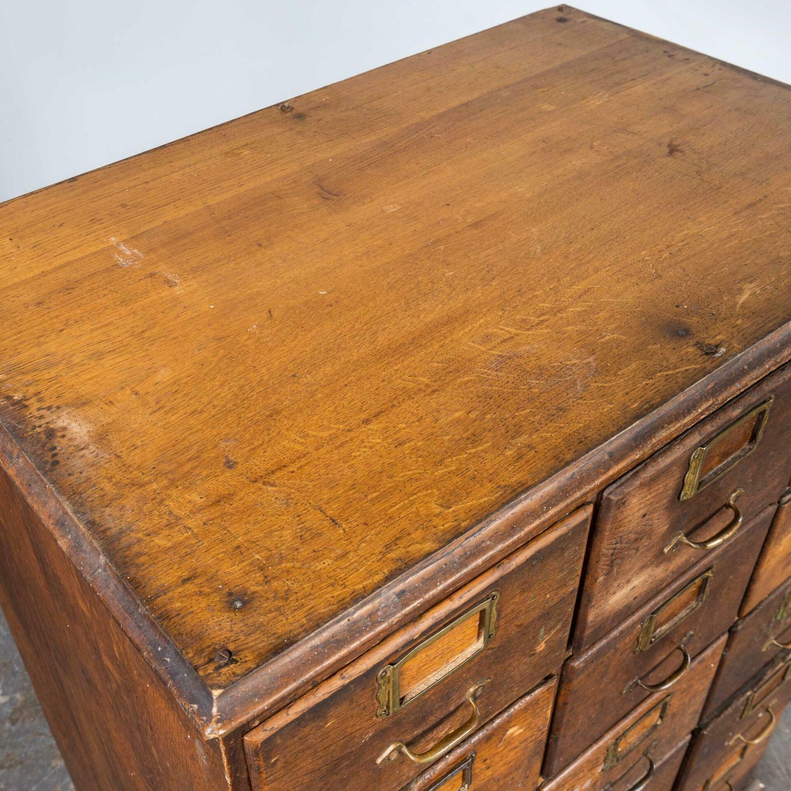 1940’s Small Oak French Atelier Filing Bank Of Drawers photo 1890.0
