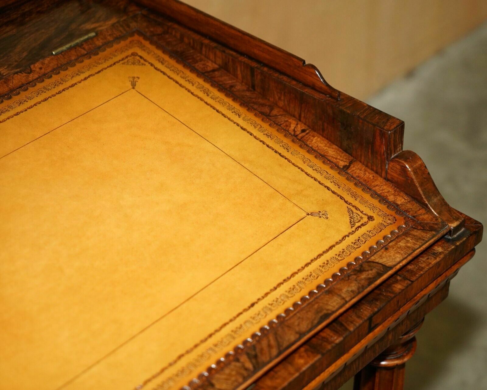 Antique Original Regency Circa 1810 1820 Rosewood Brown Leather Davenport Desk photo vinterior