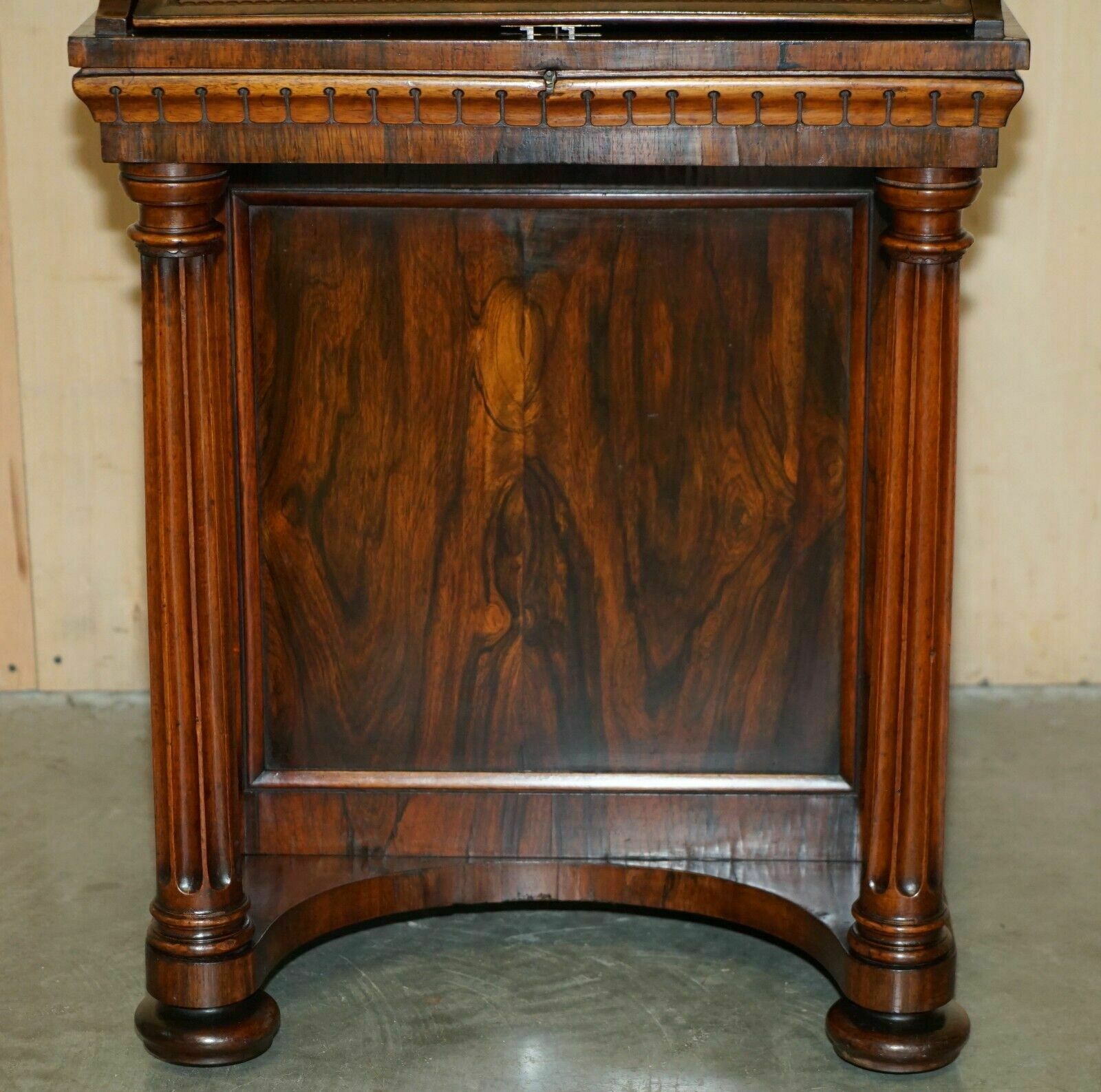 Antique Original Regency Circa 1810 1820 Rosewood Brown Leather Davenport Desk photo buy