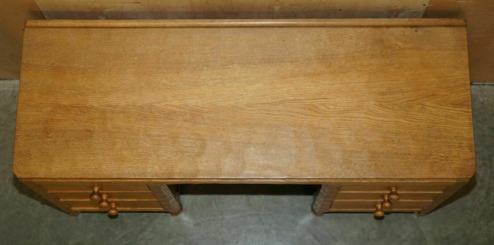 Vintage Circa 1970's Robert Mouseman Thompson English Pedestal Desk Adazed Top photo Furniture