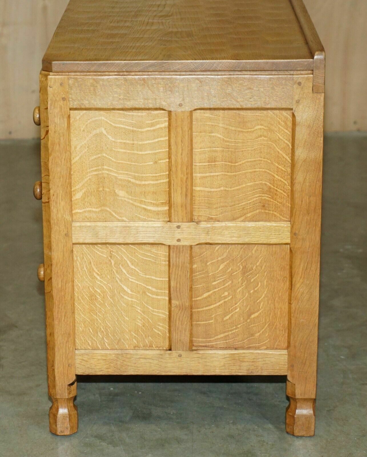 photo buy Vintage Circa 1970's Robert Mouseman Thompson English Pedestal Desk Adazed Top