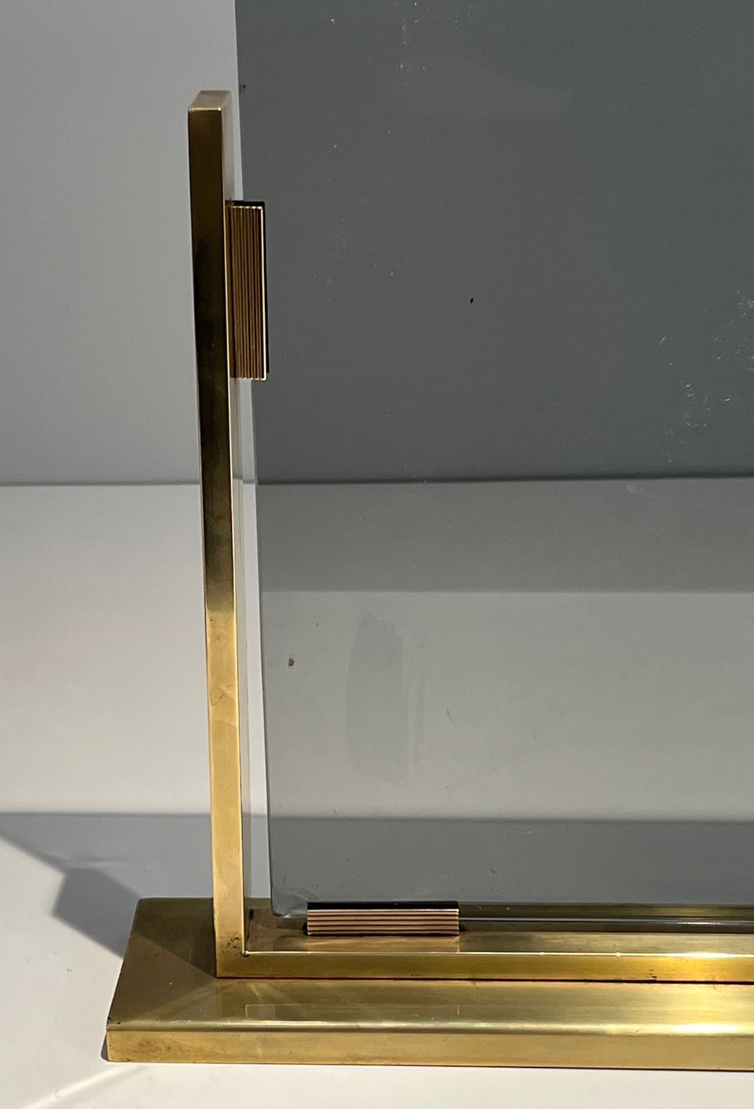Smoked Glass And Brass Fire Screen photo 1750.0