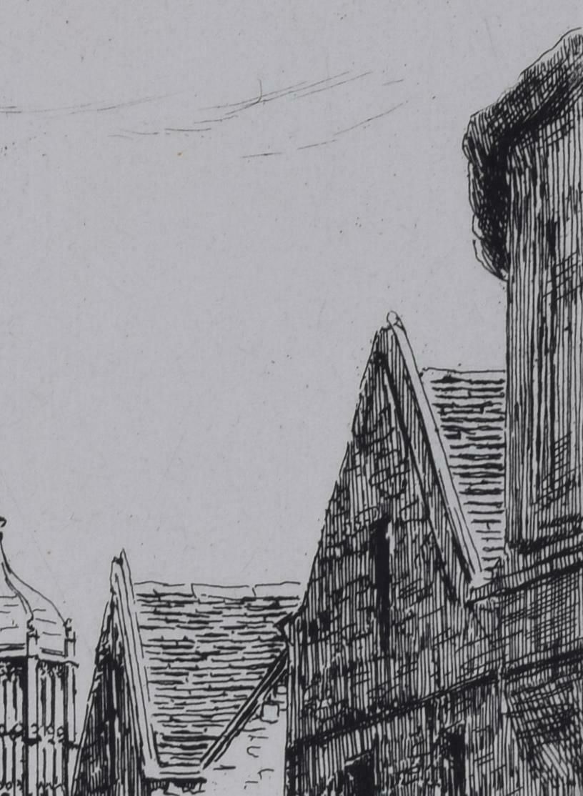 Mabel Oliver Rae Tom Tower, Christ Church, Oxford Etching By Mabel Oliver Rae Circa 1920 photo for sale