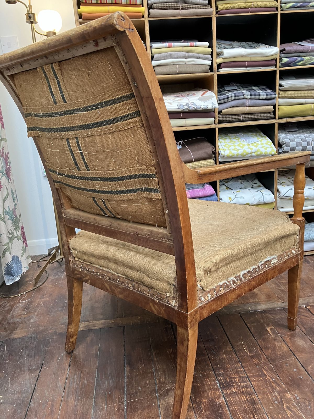 Continental Biedermeier Satinwood Library Chair photo for sale
