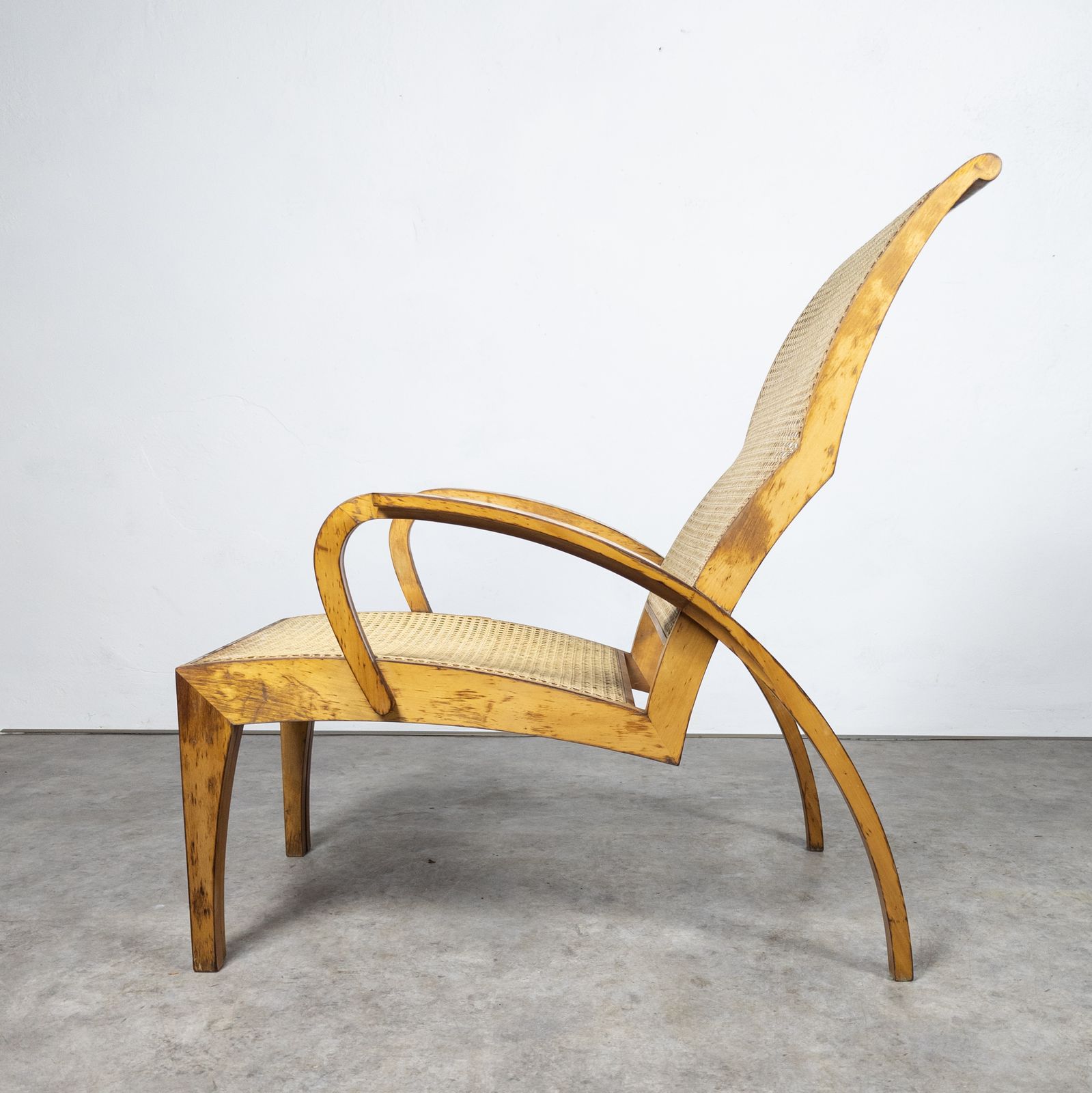 1940s Wood And Rattan Sun Lounger photo 690.0