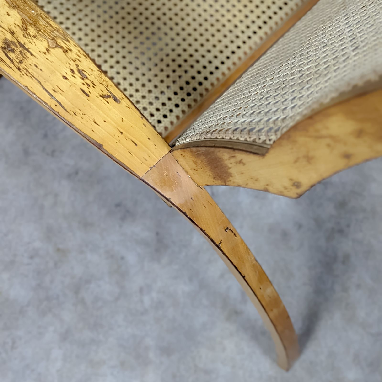 photo vinterior 1940s Wood And Rattan Sun Lounger