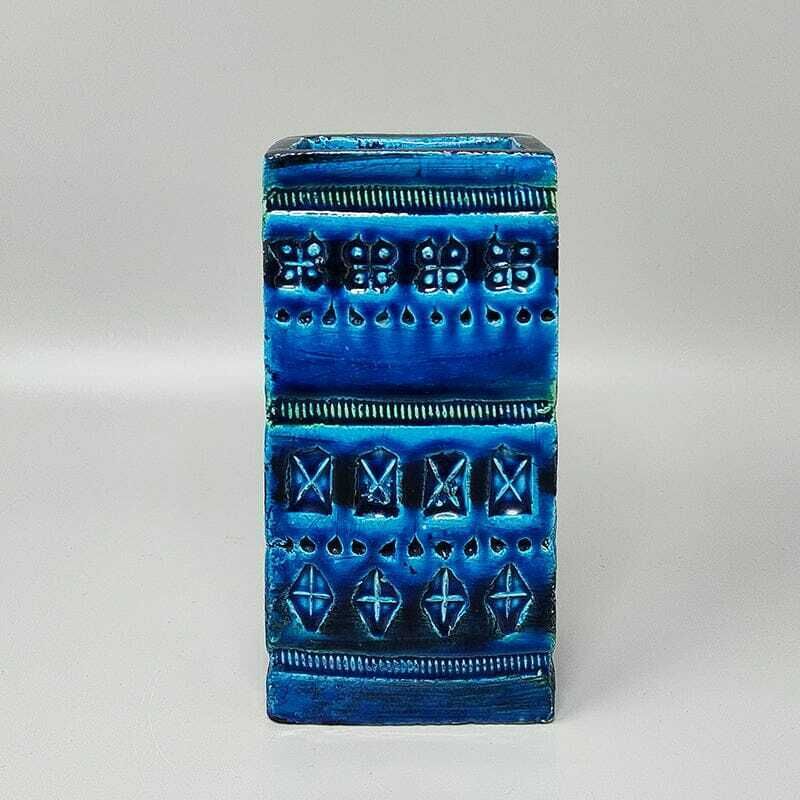 1960s Stunning Vase By Aldo Londi For Bitossi "Blue Rimini Collection" photo furniture