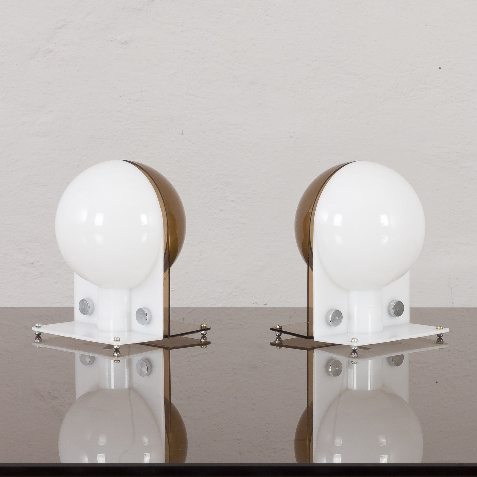 Pair Of Sirio Table Lamps By Sergio Brazzoli & Ermanno Lampa For Guzzini, Italy, 1970s photo furniture
