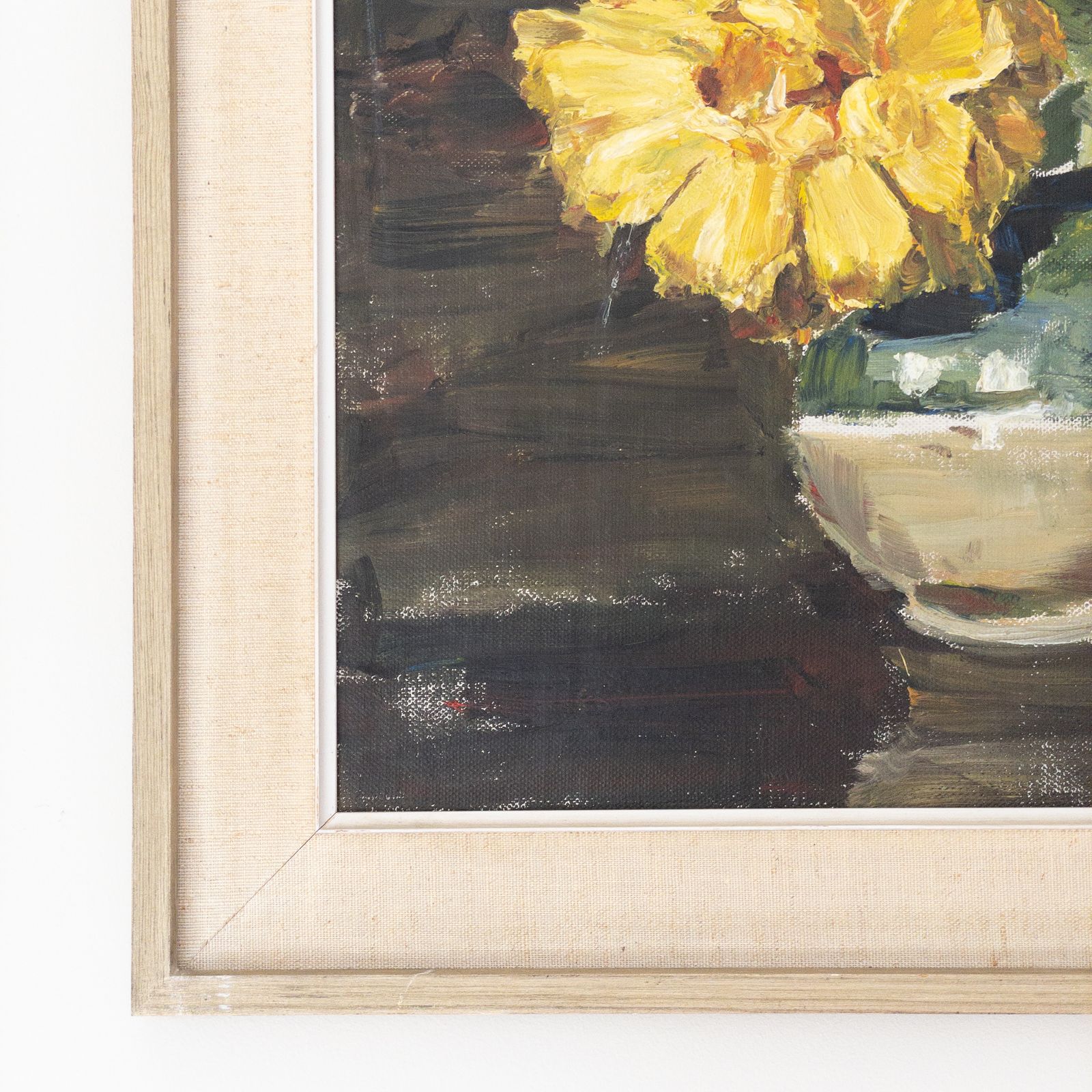 Vintage Swedish Original Floral Oil Painting. Signed Johan Bladh 1975 photo furniture