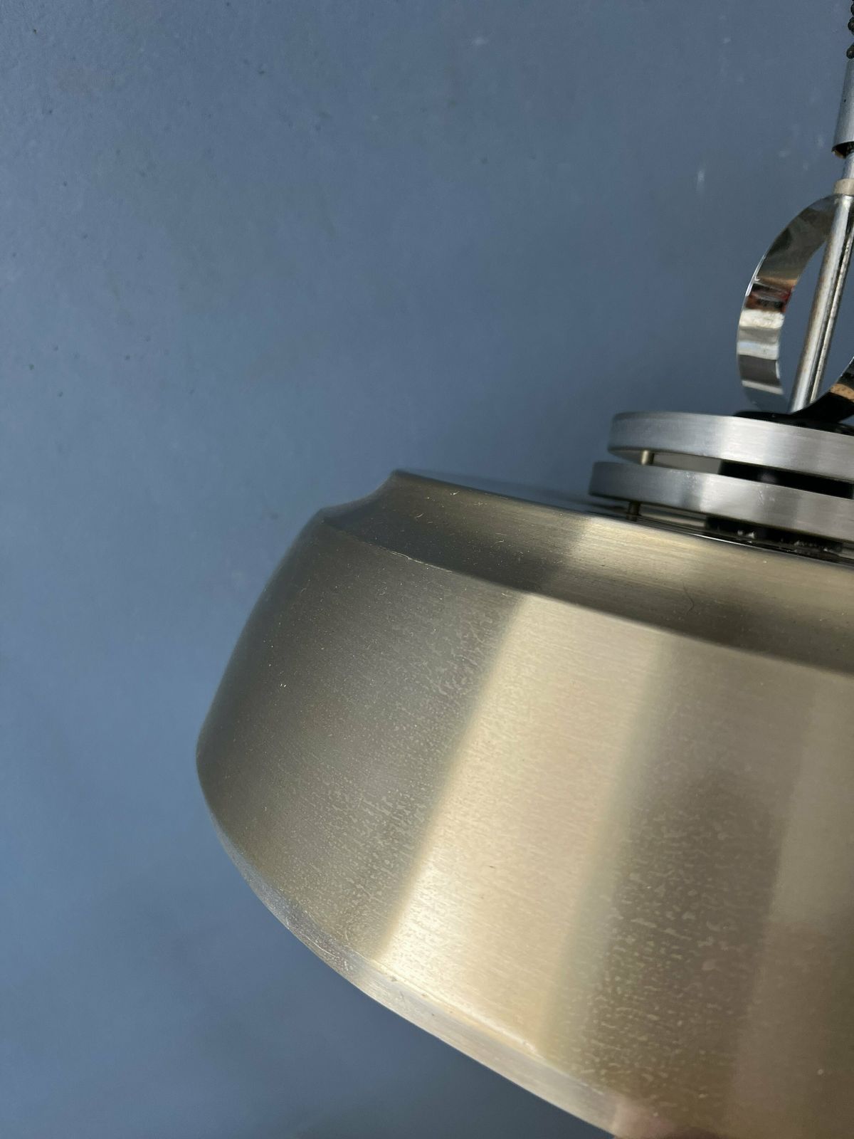 photo furniture Mid Century Aluminium Pendant Lamp With Orange Lacquer