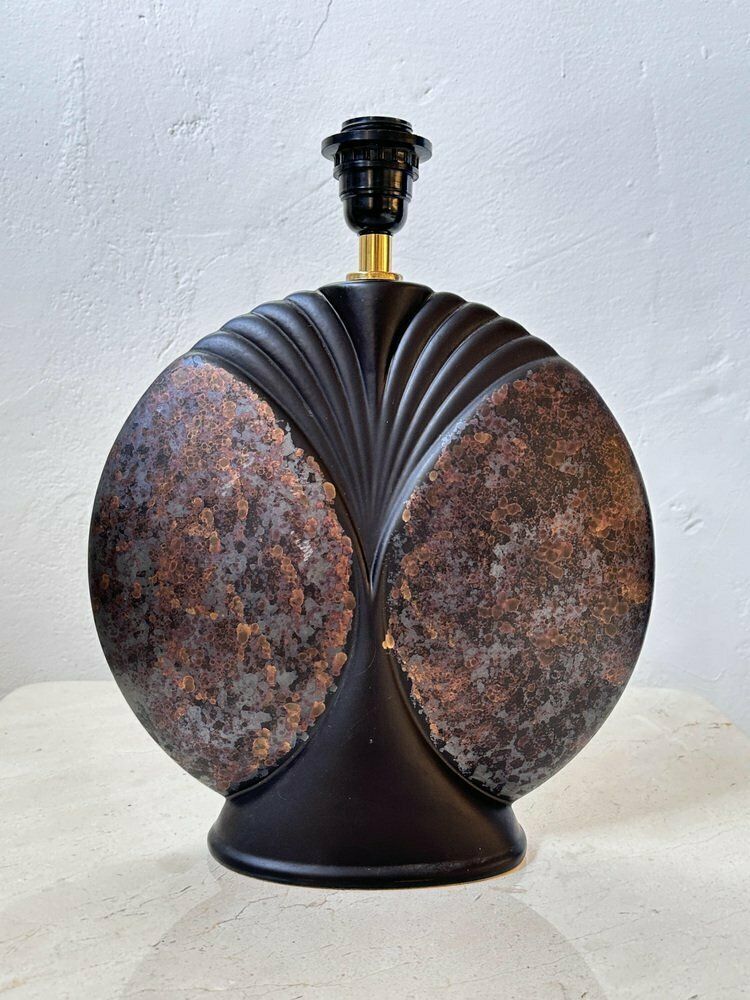 photo for sale Mid Century Shell Shaped Ceramic Dark Purple Table Lamp By Goebel Porzellanfabrik, 1970s