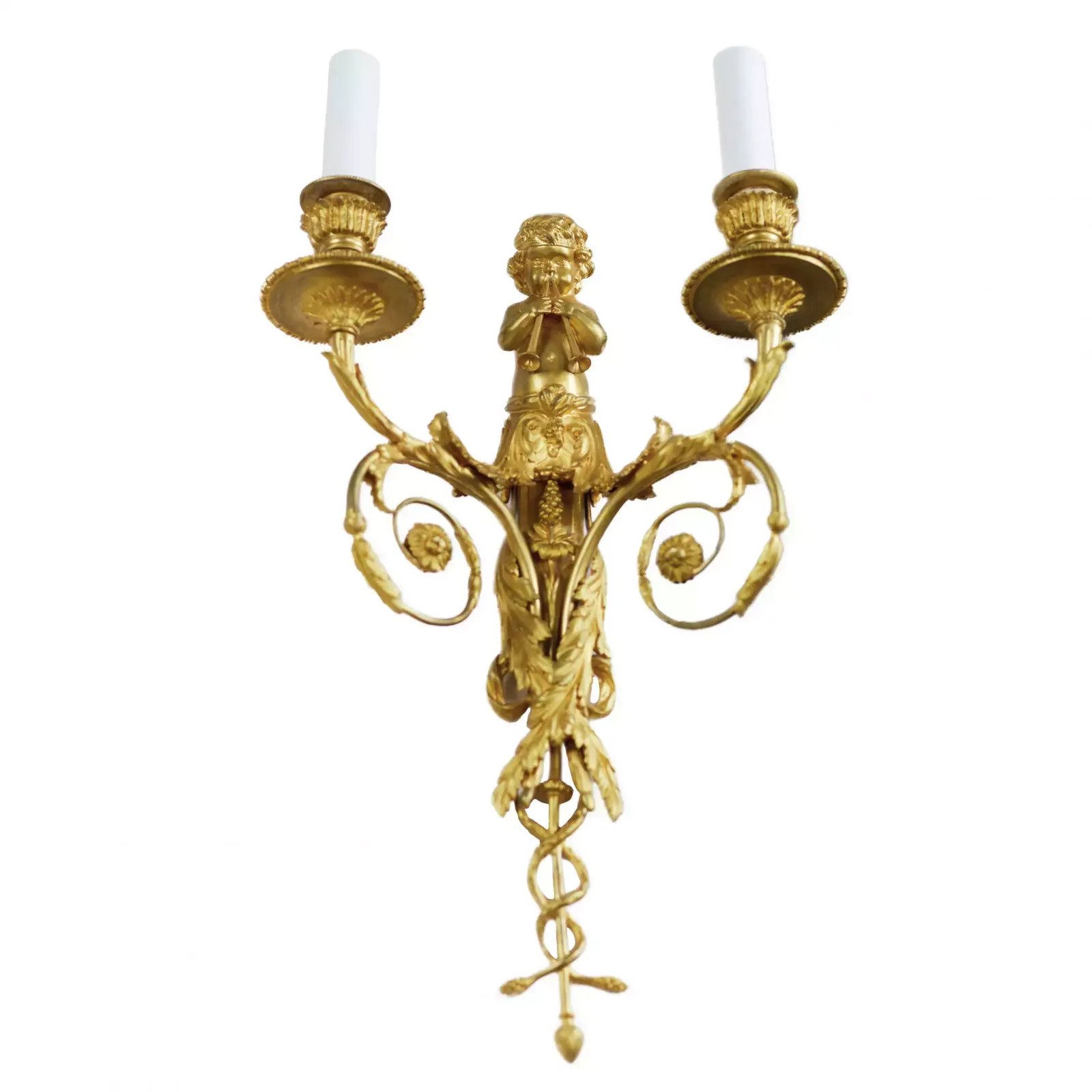 Pair Of French Gilt Bronze Sconces, Louis XVI Style, 19th Century. photo 2340.0