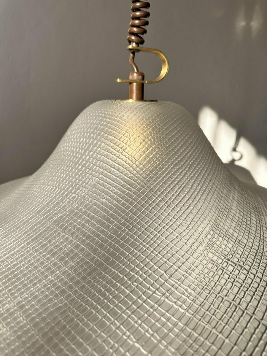 Mid Century Opaline Glass Pendant From Peill & Putzler, 1970s photo Lighting