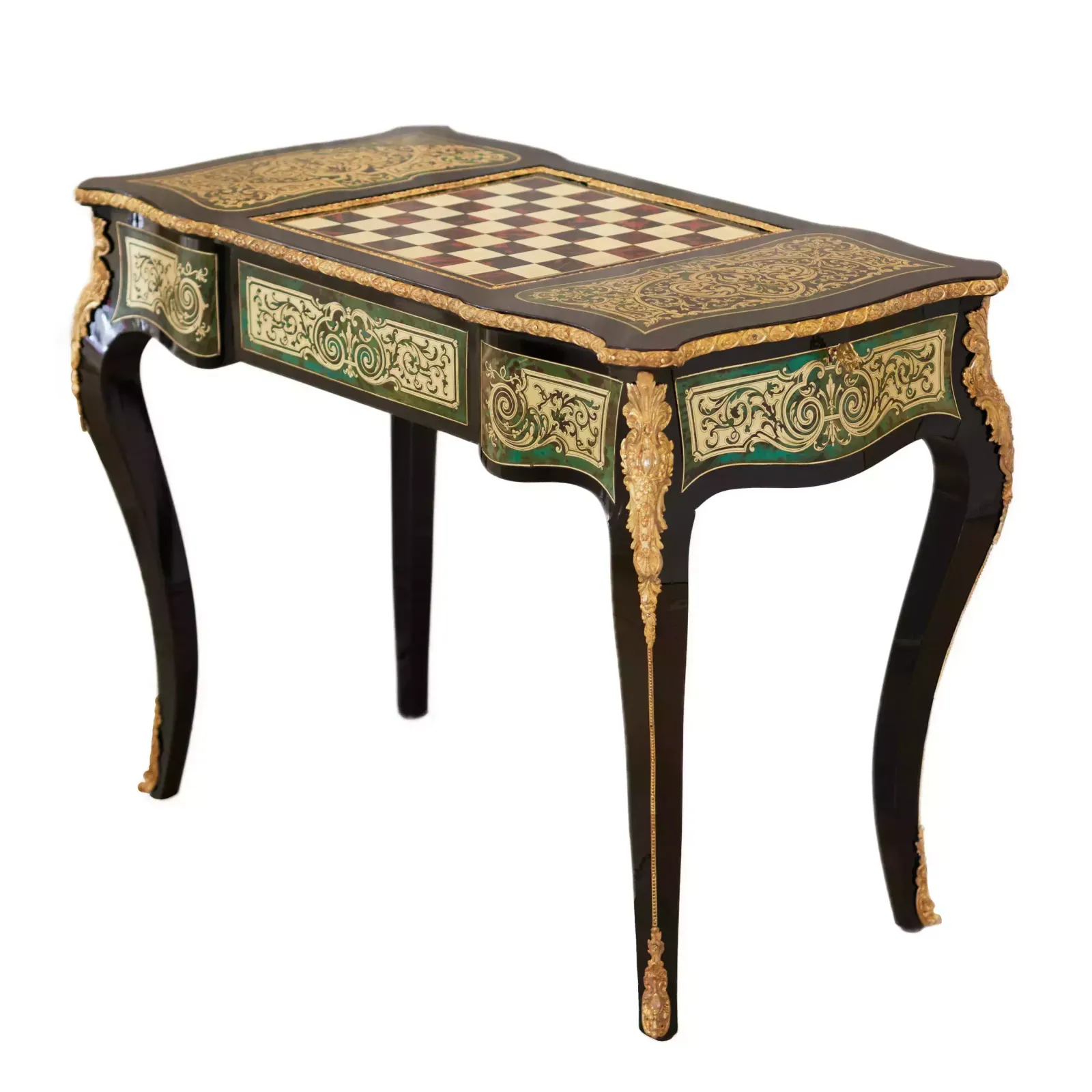 Game Chess Table In Boulle Style. France. Turn Of The 19th 20th Century. photo Furniture