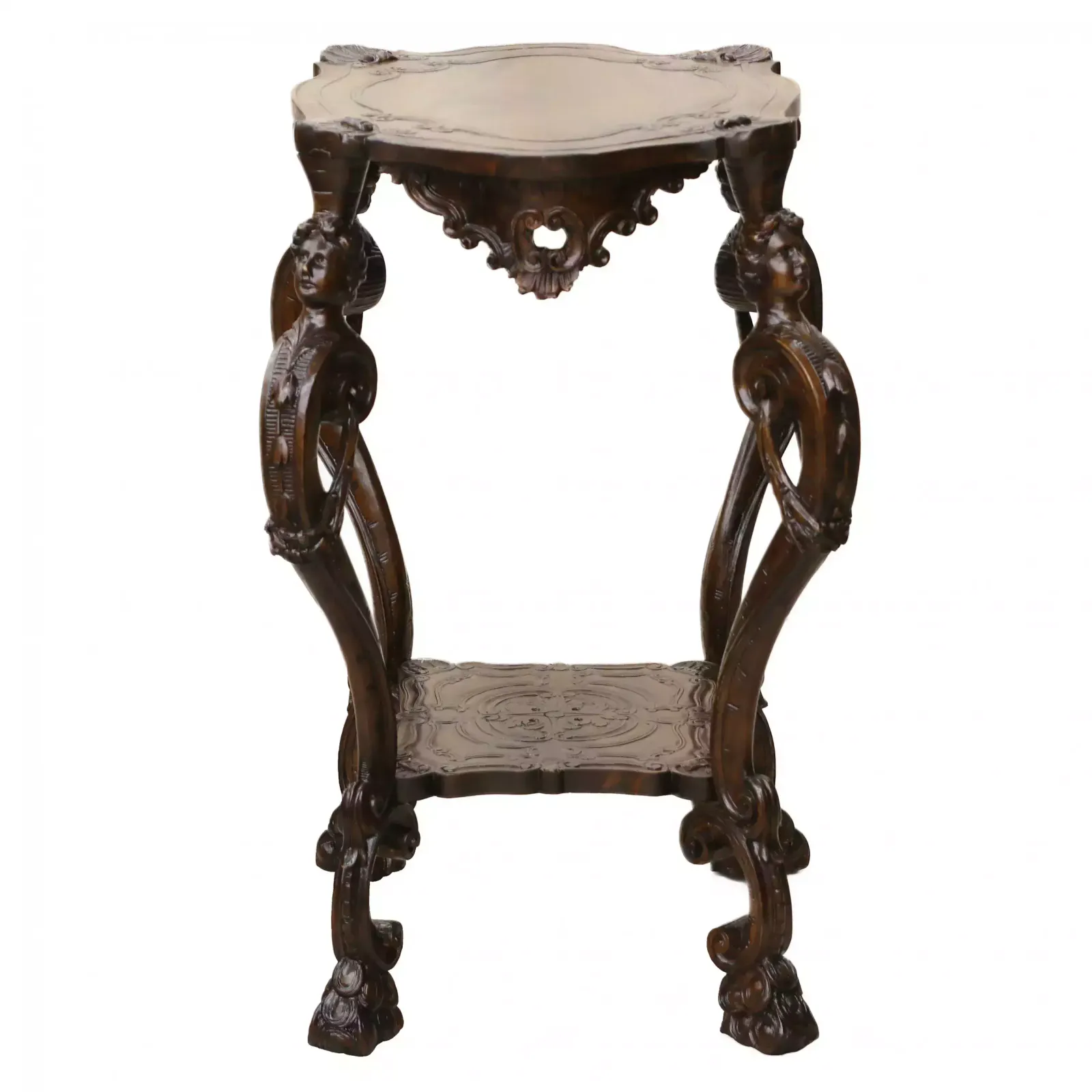 Carved Wooden Table In Neo Rococo Style From The Turn Of The 19th Century. photo furniture
