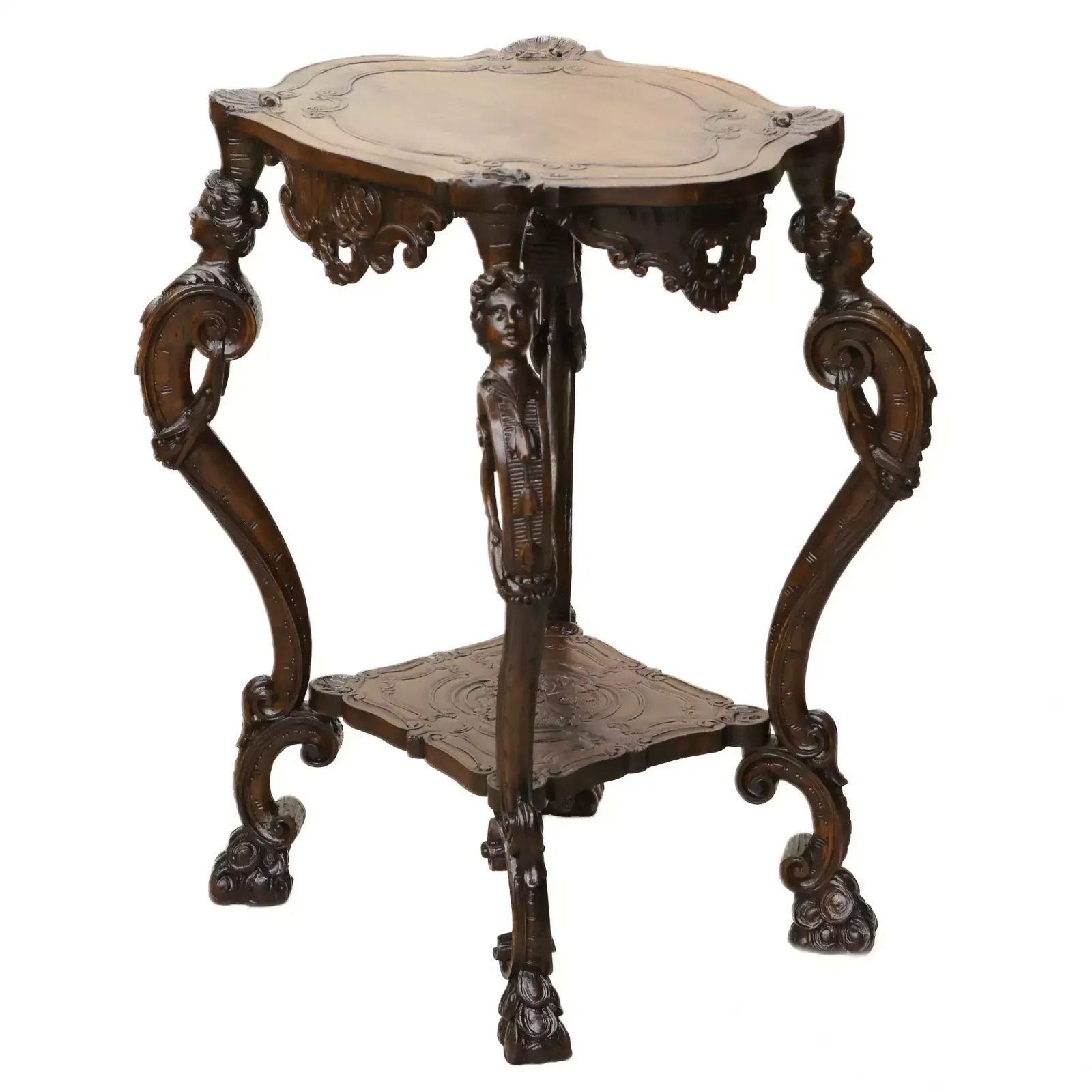 Carved Wooden Table In Neo Rococo Style From The Turn Of The 19th Century. photo buy