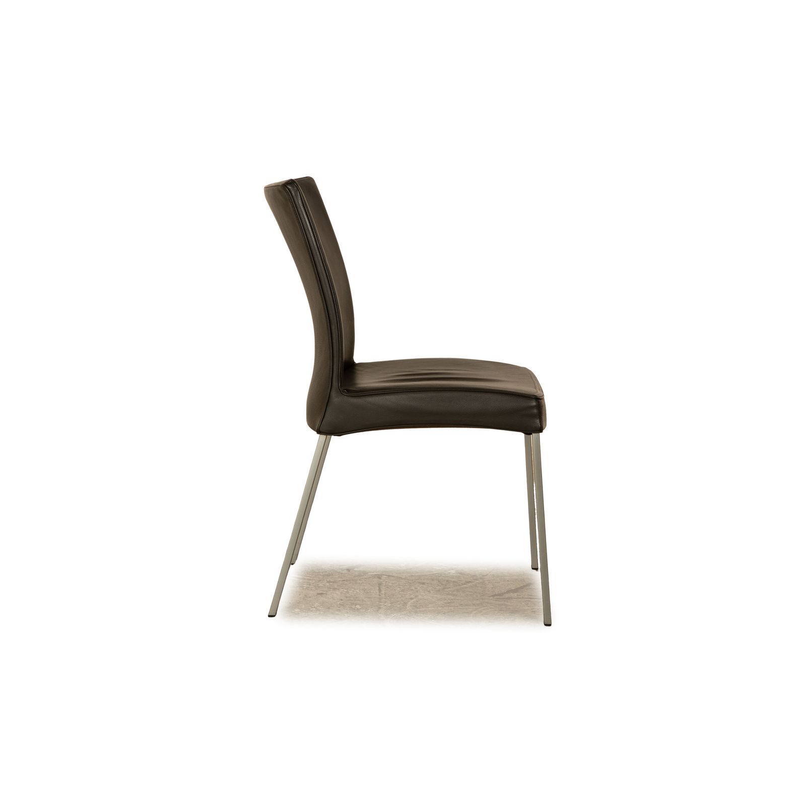 Lot de 6 chaises de salle à manger Wittmann Times en cuir marron foncé photo vintage