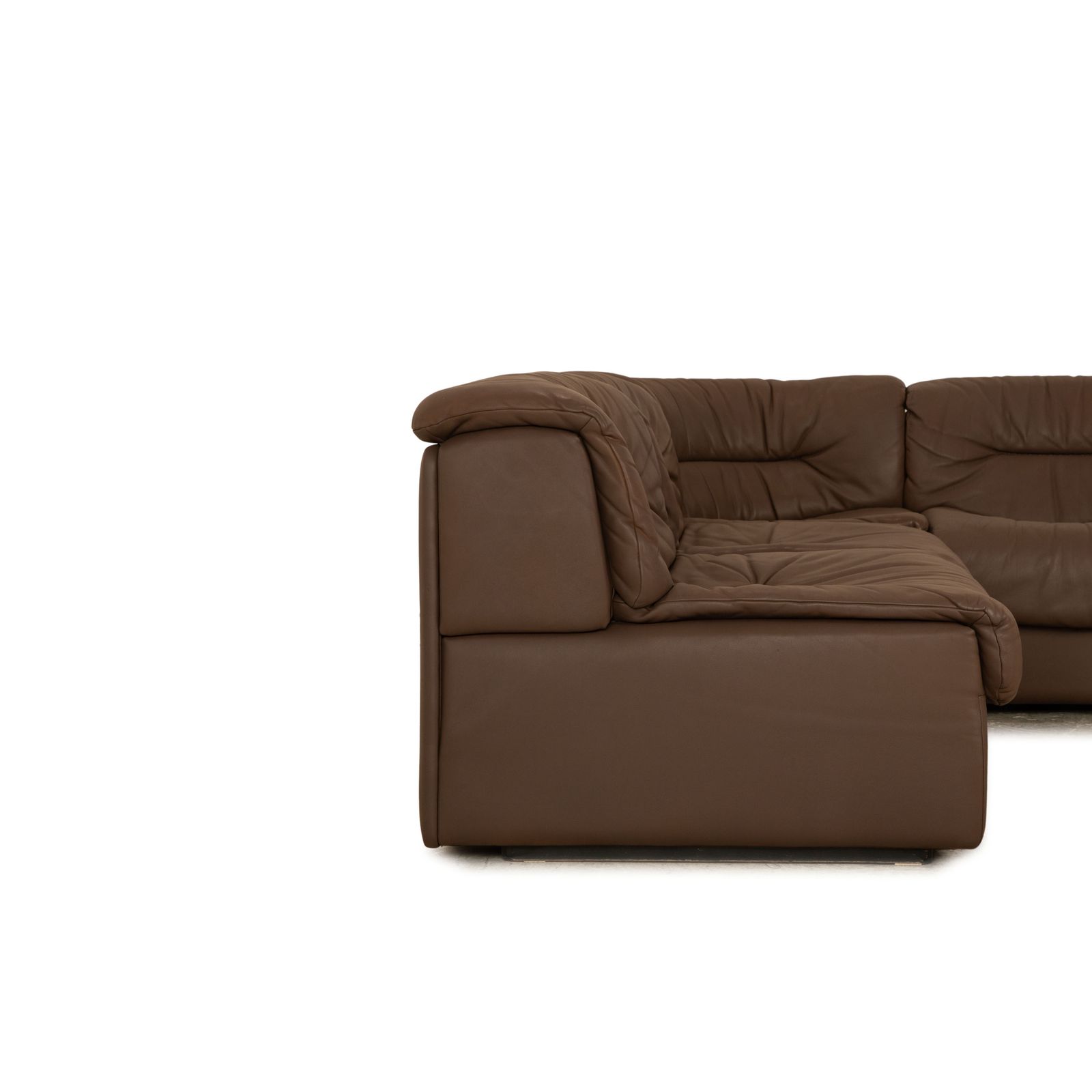 Canapé d'angle De Sede DS 14 en cuir brun taupe photo buy