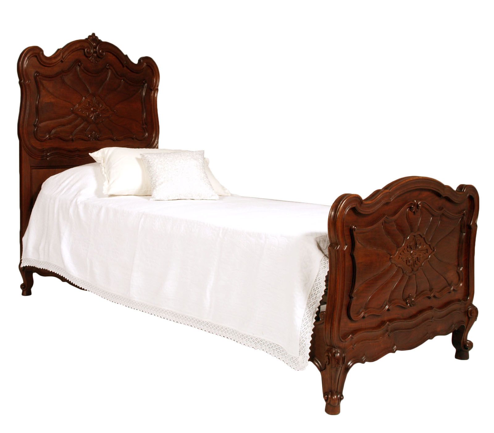 Italy Baroque Massive Carved Walnut Complete Bedroom Sets photo for sale