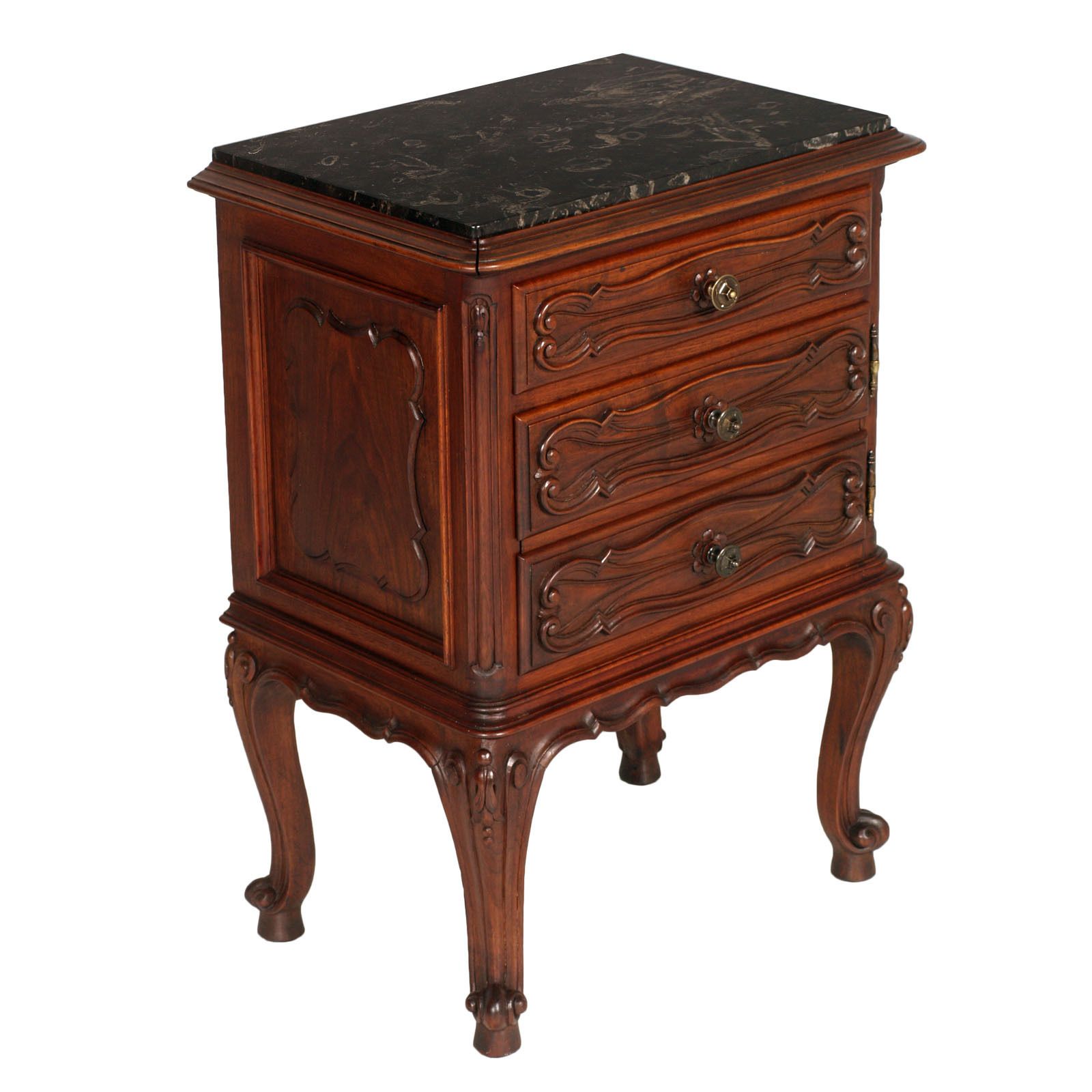 photo furniture Italy Baroque Massive Carved Walnut Complete Bedroom Sets