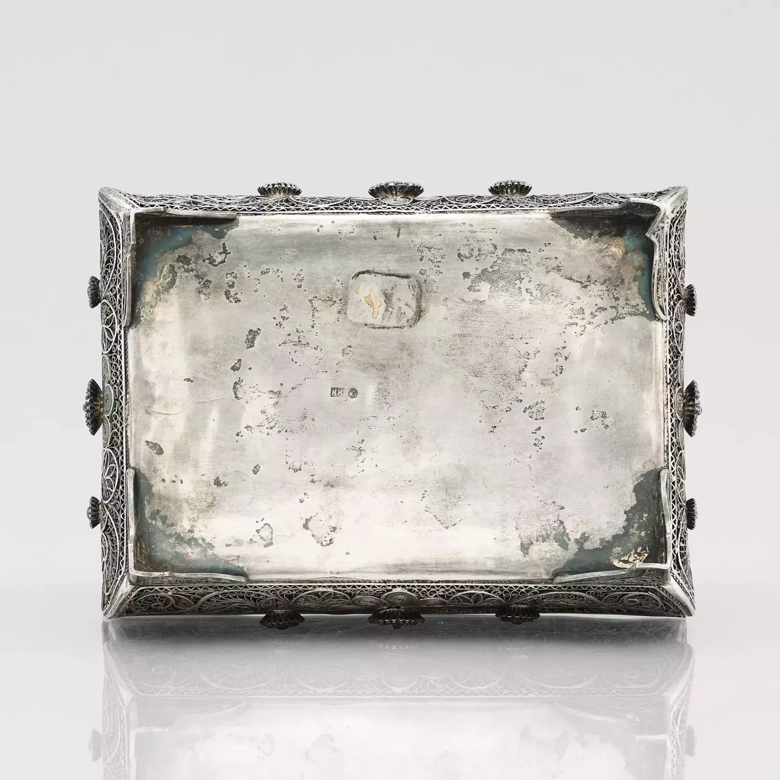 Silver Filigree Box From The 19th Century. Odessa, Russian Empire, 1898 1908 photo furniture
