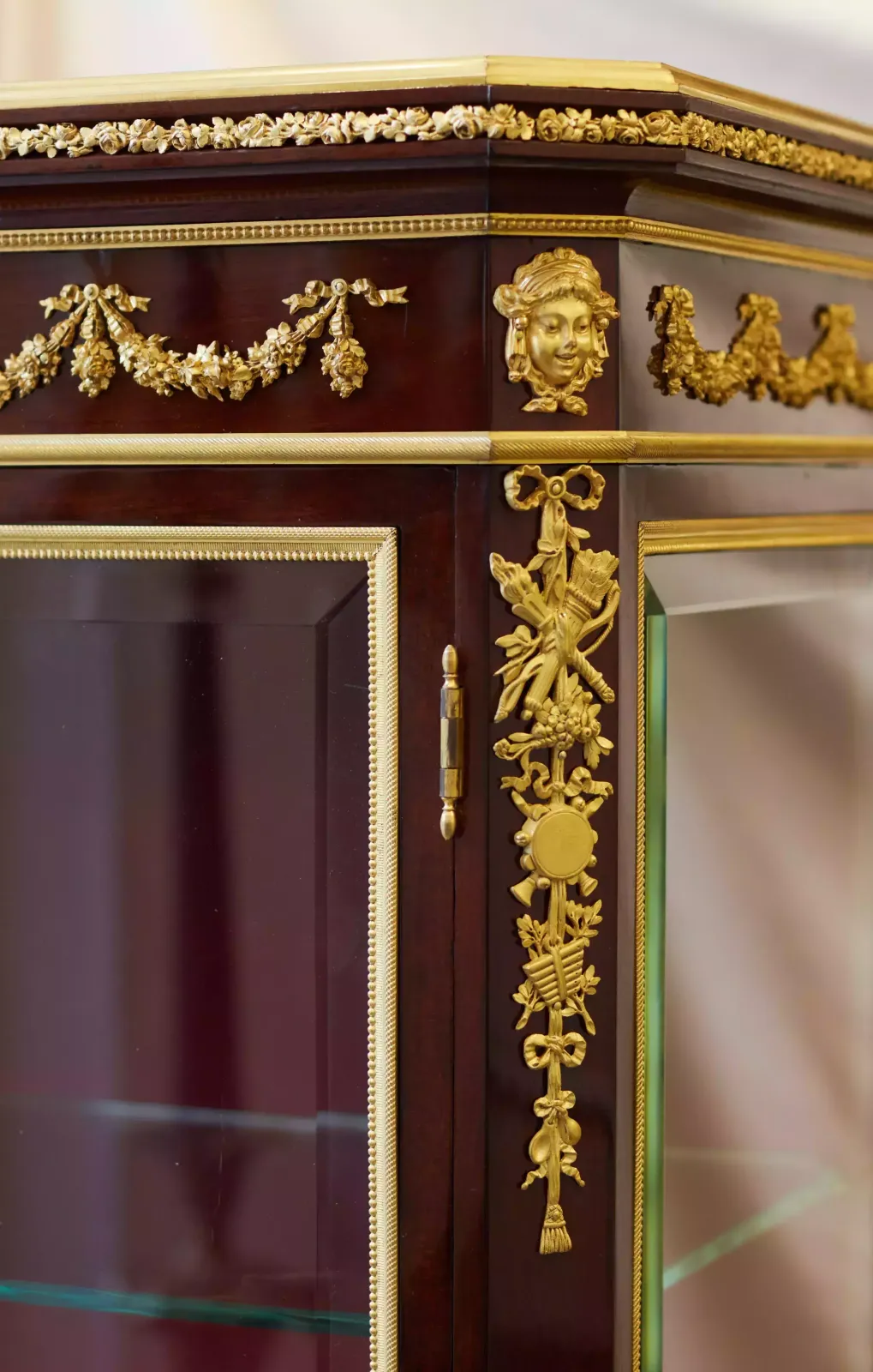 Showcase In Mahogany And Gilded Bronze In Sormani Style. France 19th Century. photo vintage