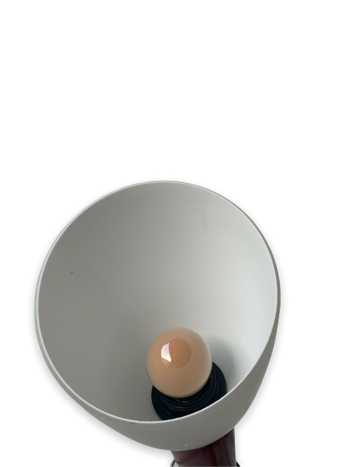 Postmodern Table Lamp, White Glass Shade, Torch Shaped Design, Hema Amsterdam Light, Elegant Art Deco Style photo 141.0