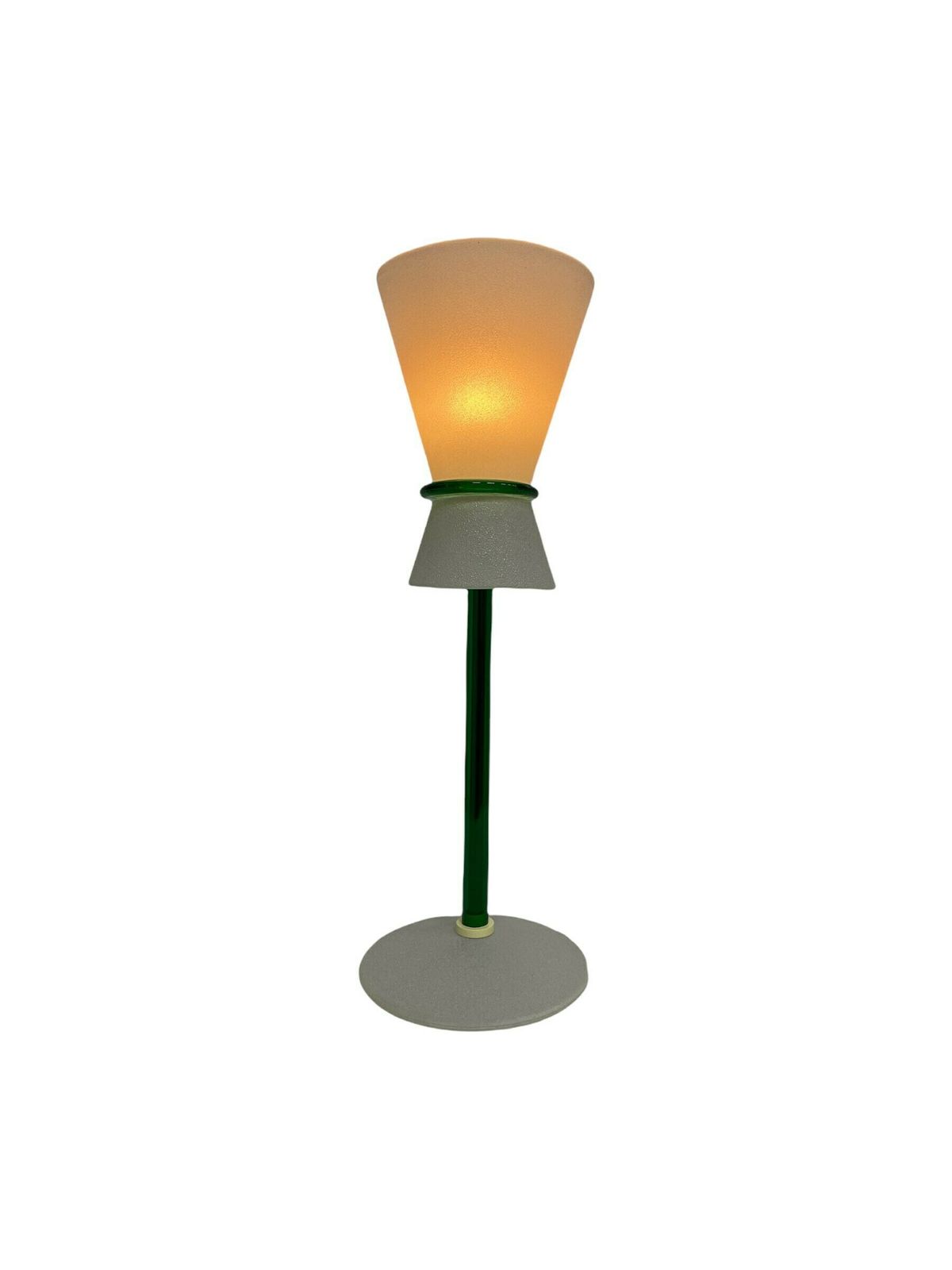 Glass Table Lamp, New Old Stock, Postmodern Design Standing Light, Desk Nightstand Lamp, 1990s Interior Style photo 95.0