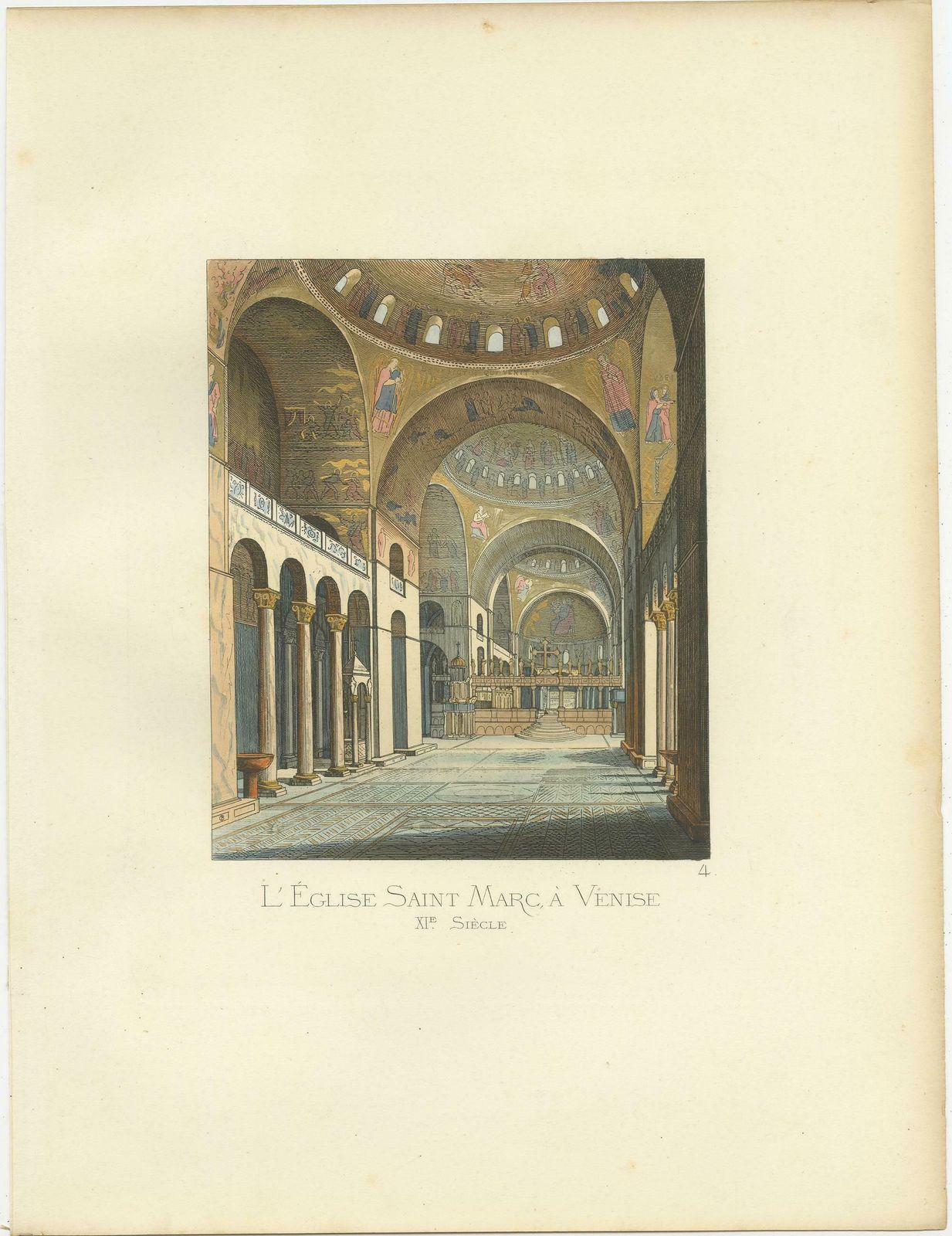 Antique Print Of St. Mark’s Basilica In Venice By Bonnard '1860' photo Art