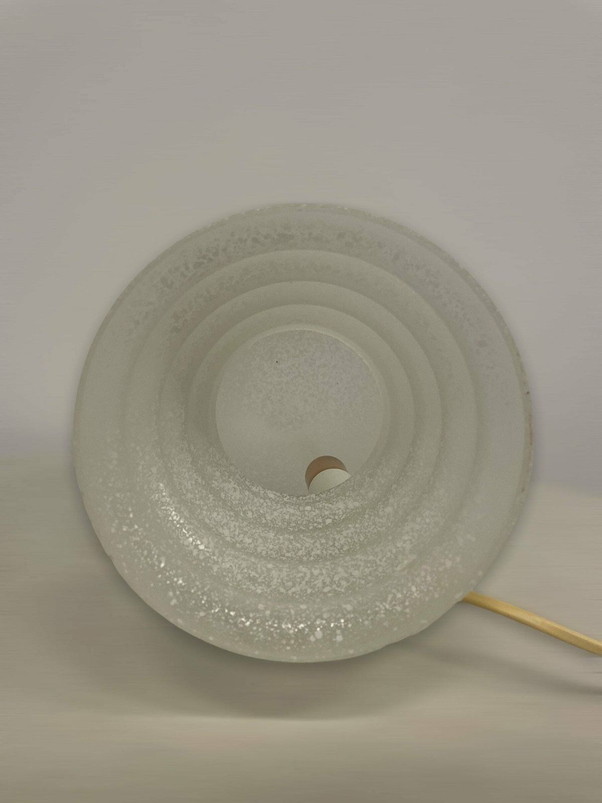 Peill Putzler Inspired Table Lamp, White Glass Freckled, Mushroom Shape Design, Simple Sphere Lamp, Mid Century Modern Interior photo vinterior
