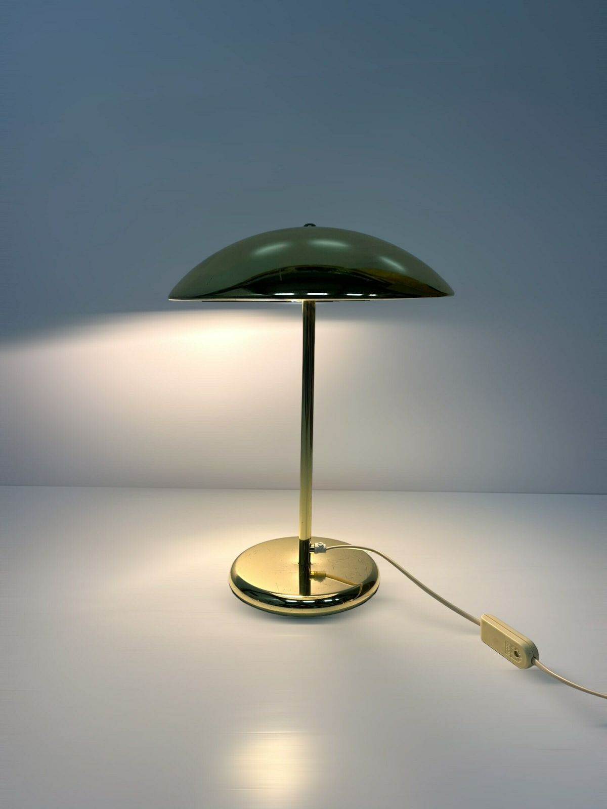 Rare Ikea Table Lamp, Vintage Postmodern Design, Space Age Desk Light, Gold Metal Blemishes Patina photo furniture