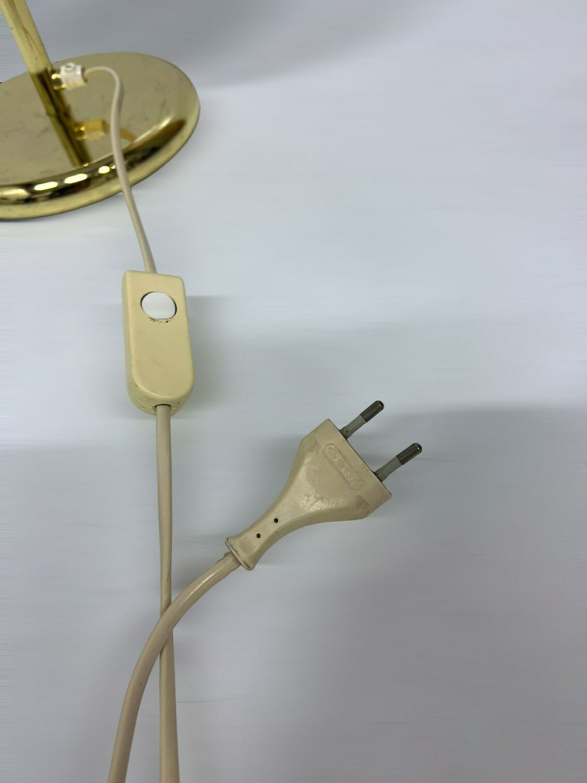 Rare Ikea Table Lamp, Vintage Postmodern Design, Space Age Desk Light, Gold Metal Blemishes Patina photo vintage