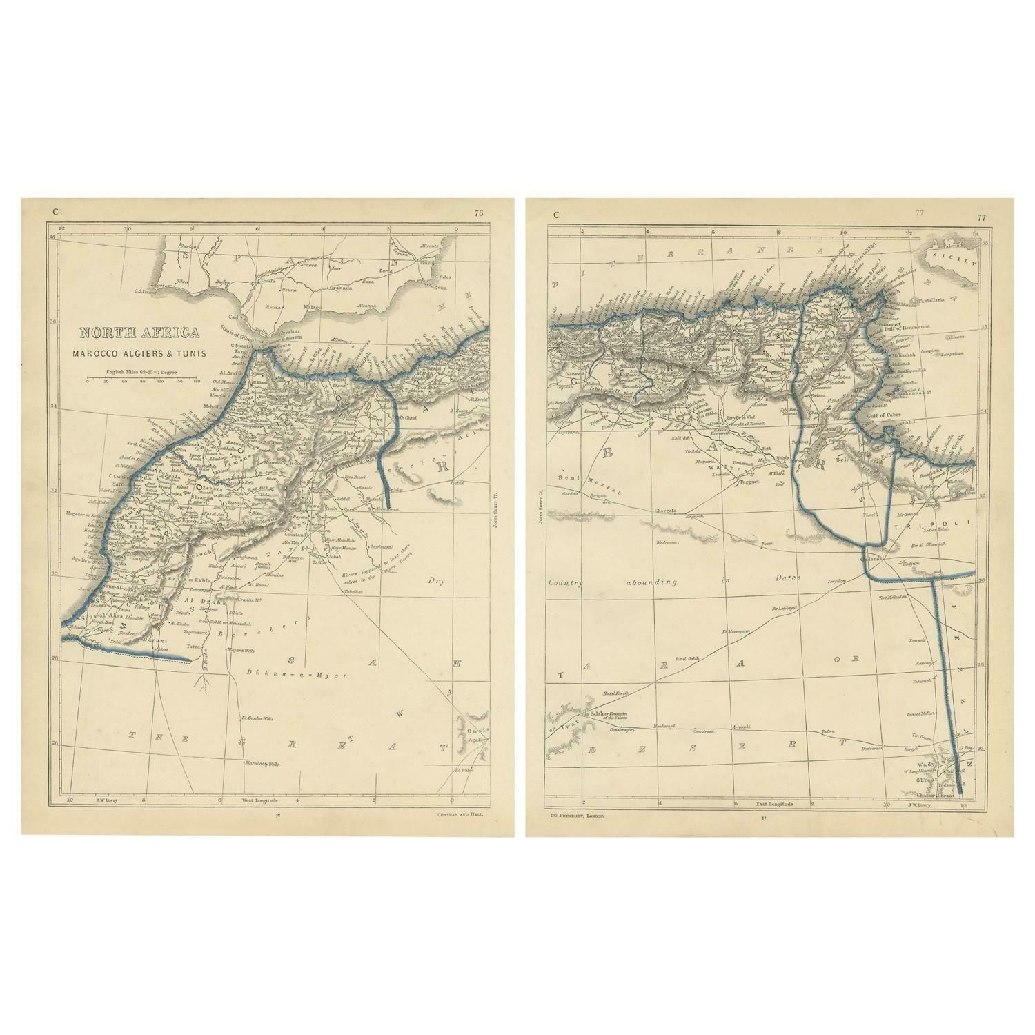 Antique Map Of North Africa By Lowry '1852