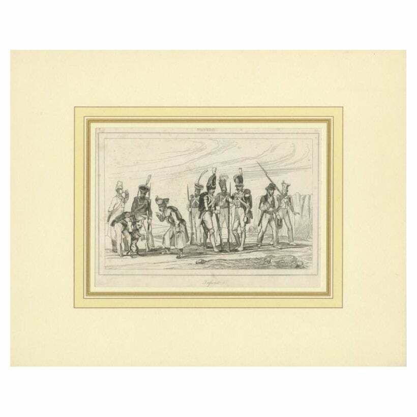 Antique Print Of The Swedish Infantry, C.1870