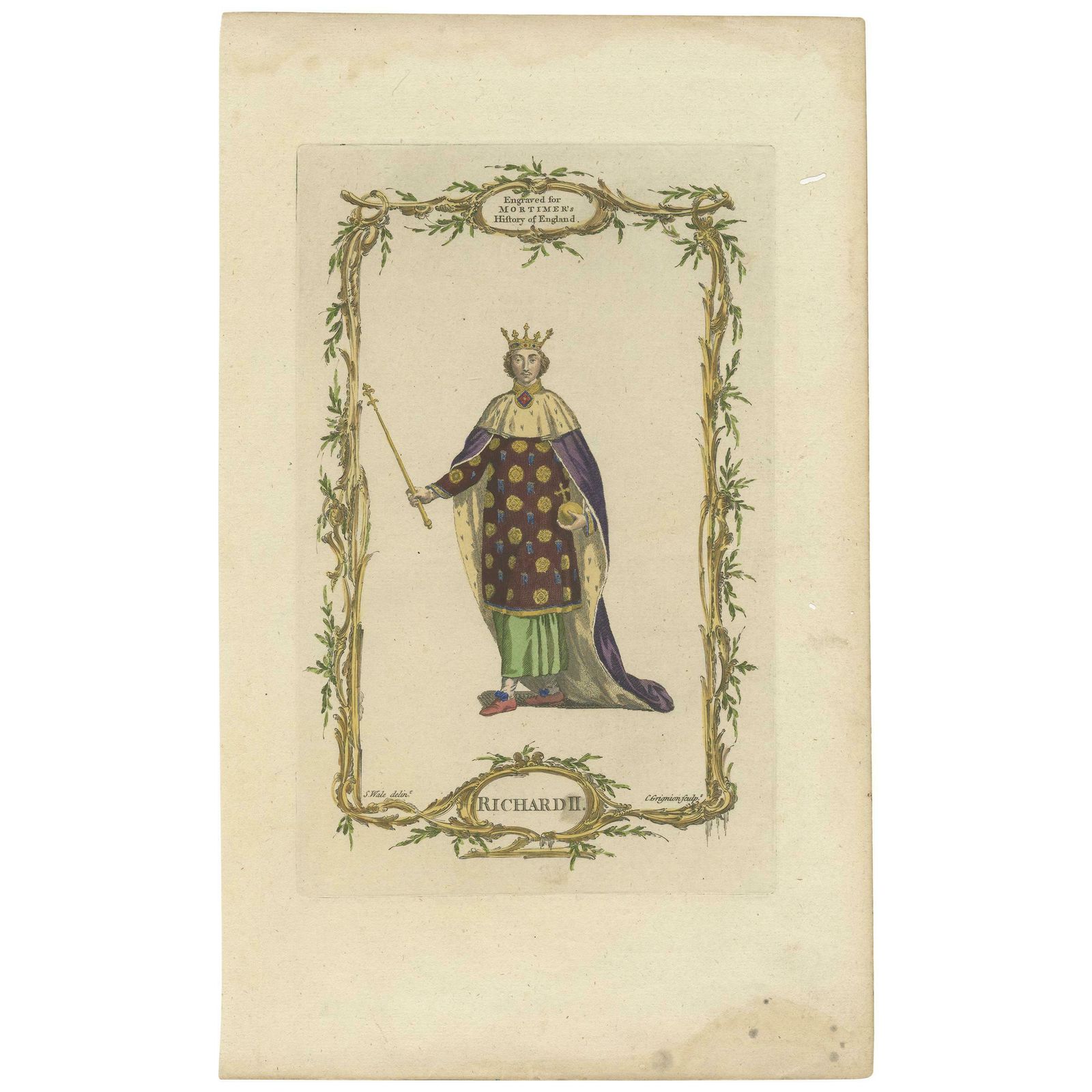 Antique Print Of Richard II Of England By Mortimer 'C.1770'