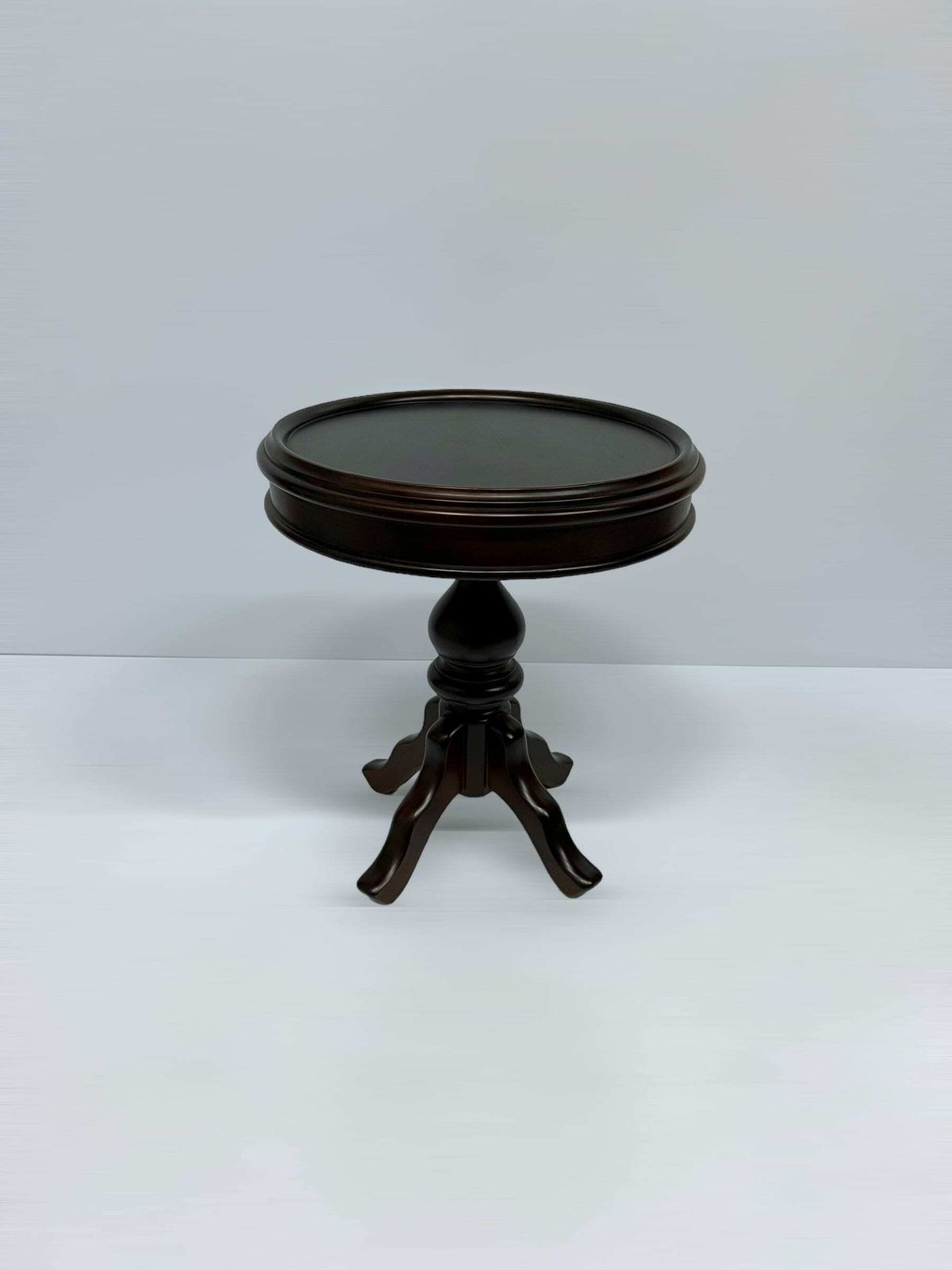 Vintage Antique Side Table, Round Wooden Design, Dovetail Details, Luxury Side Table, Elegant French Interior
