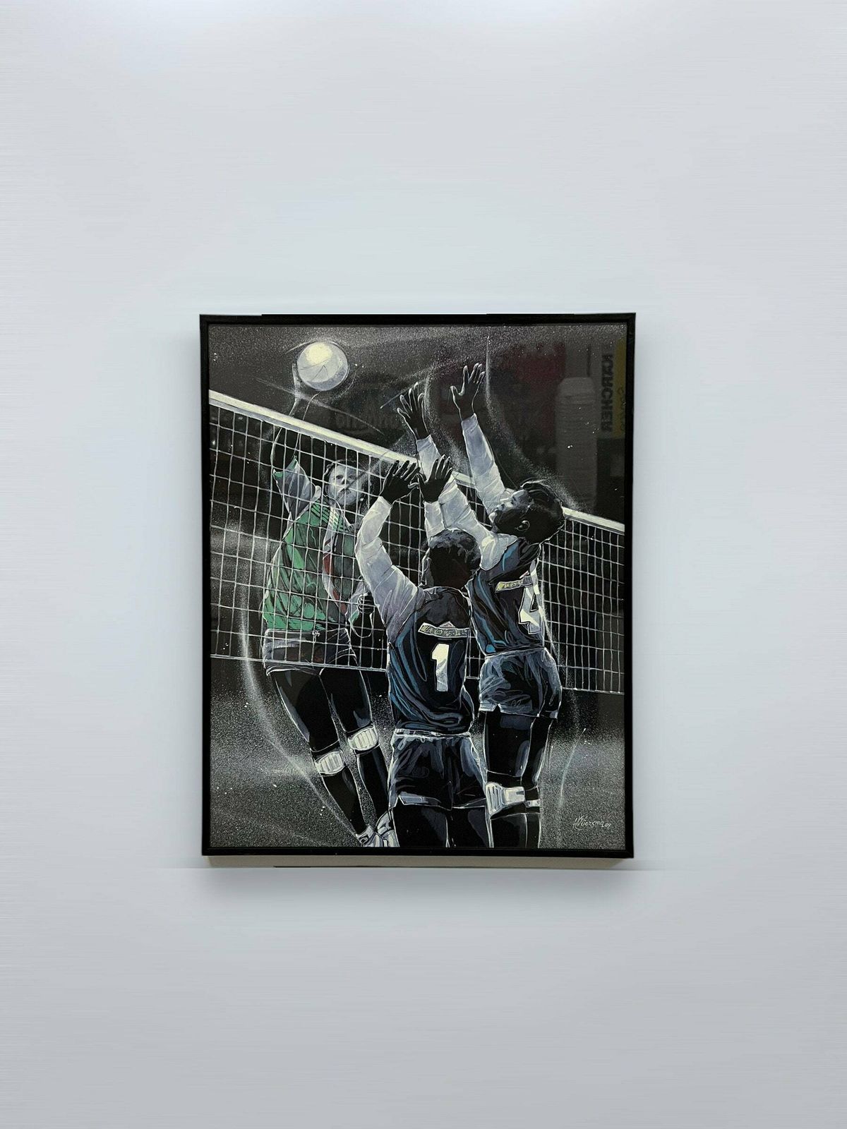 1980s Wall Art Retrowave, Volleyball Match, Postmodern Wall Art, Noir Interior Design, H. Wiersma 1989
