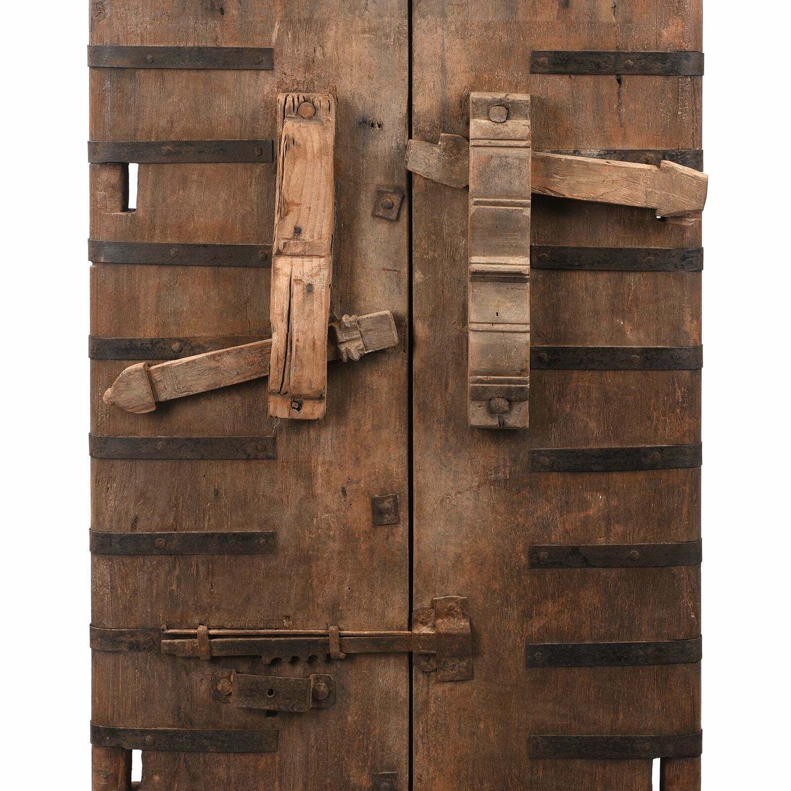 2145.0 Antique Indian Carved Yali Door, 19th Century photo