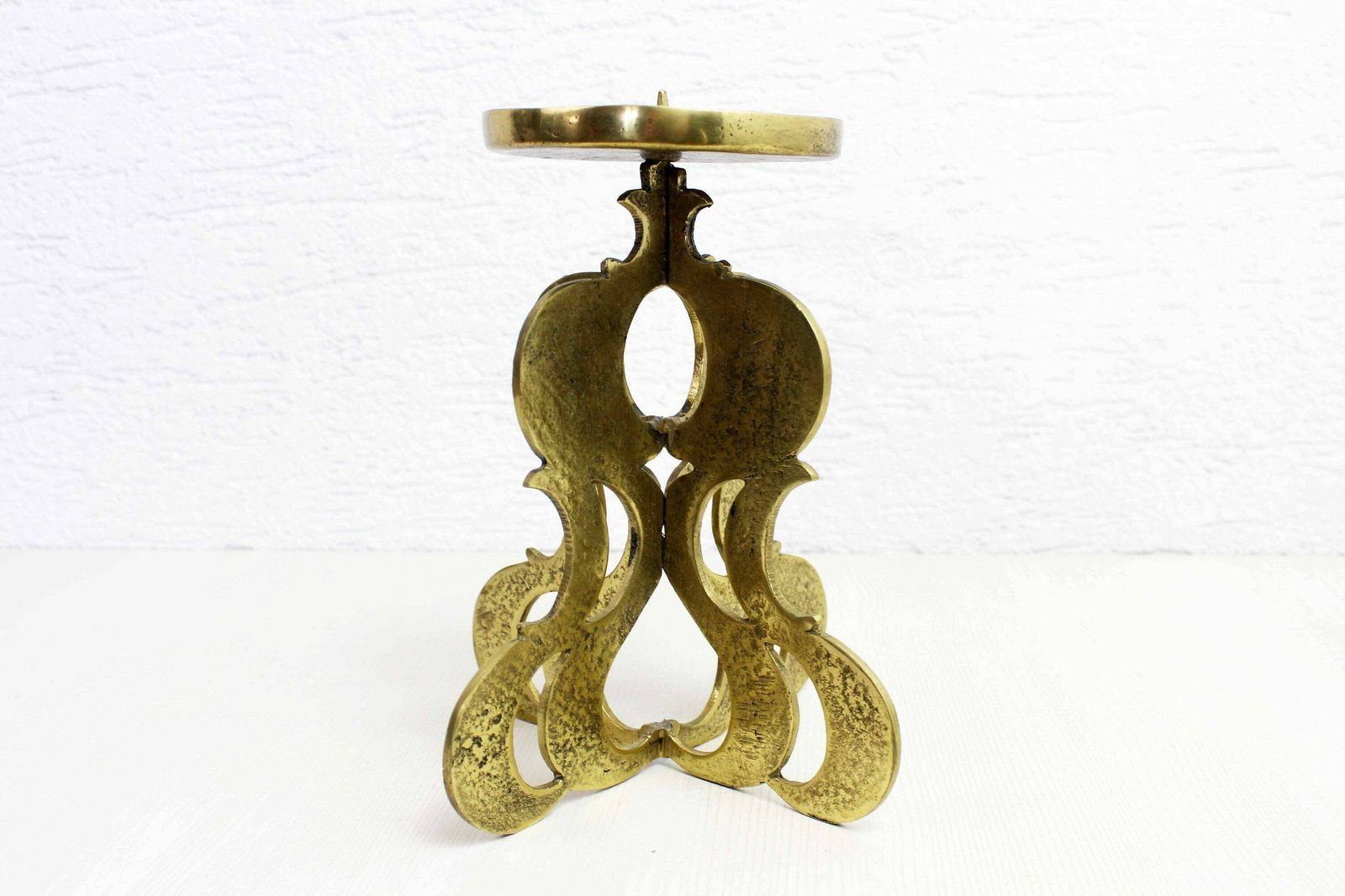 Italian Brutalist Bronze Candlestick By Guiseppe Gallo 1960 photo furniture