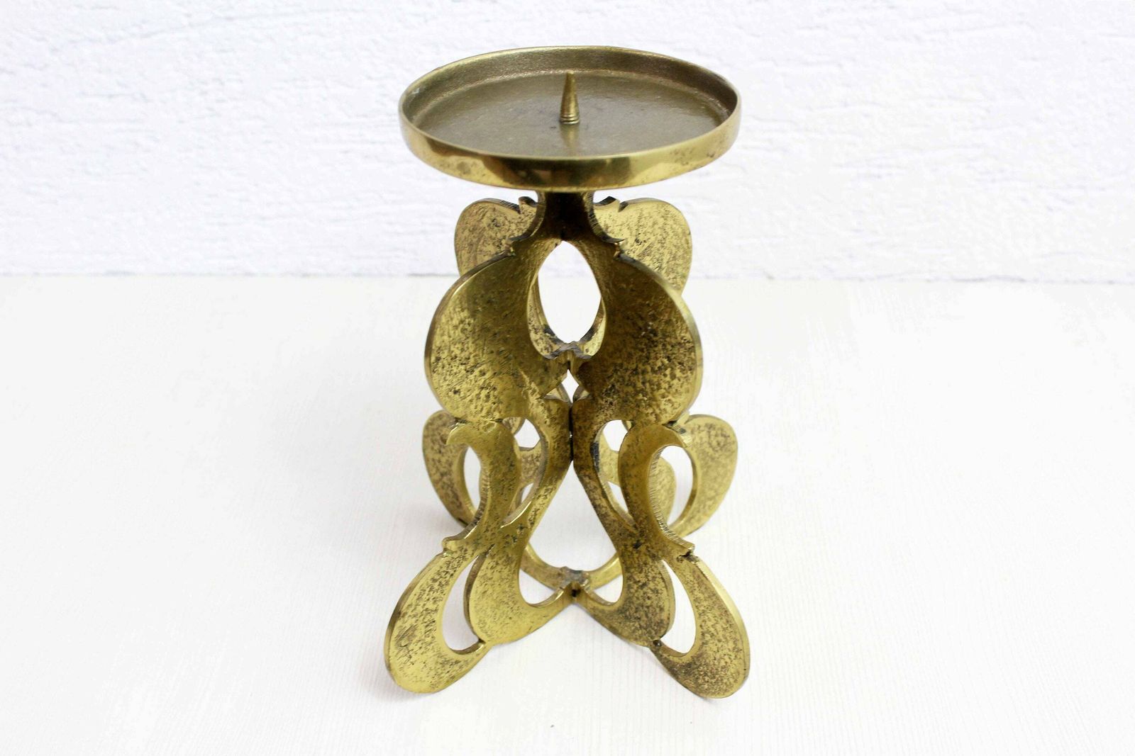 Italian Brutalist Bronze Candlestick By Guiseppe Gallo 1960 photo vinterior