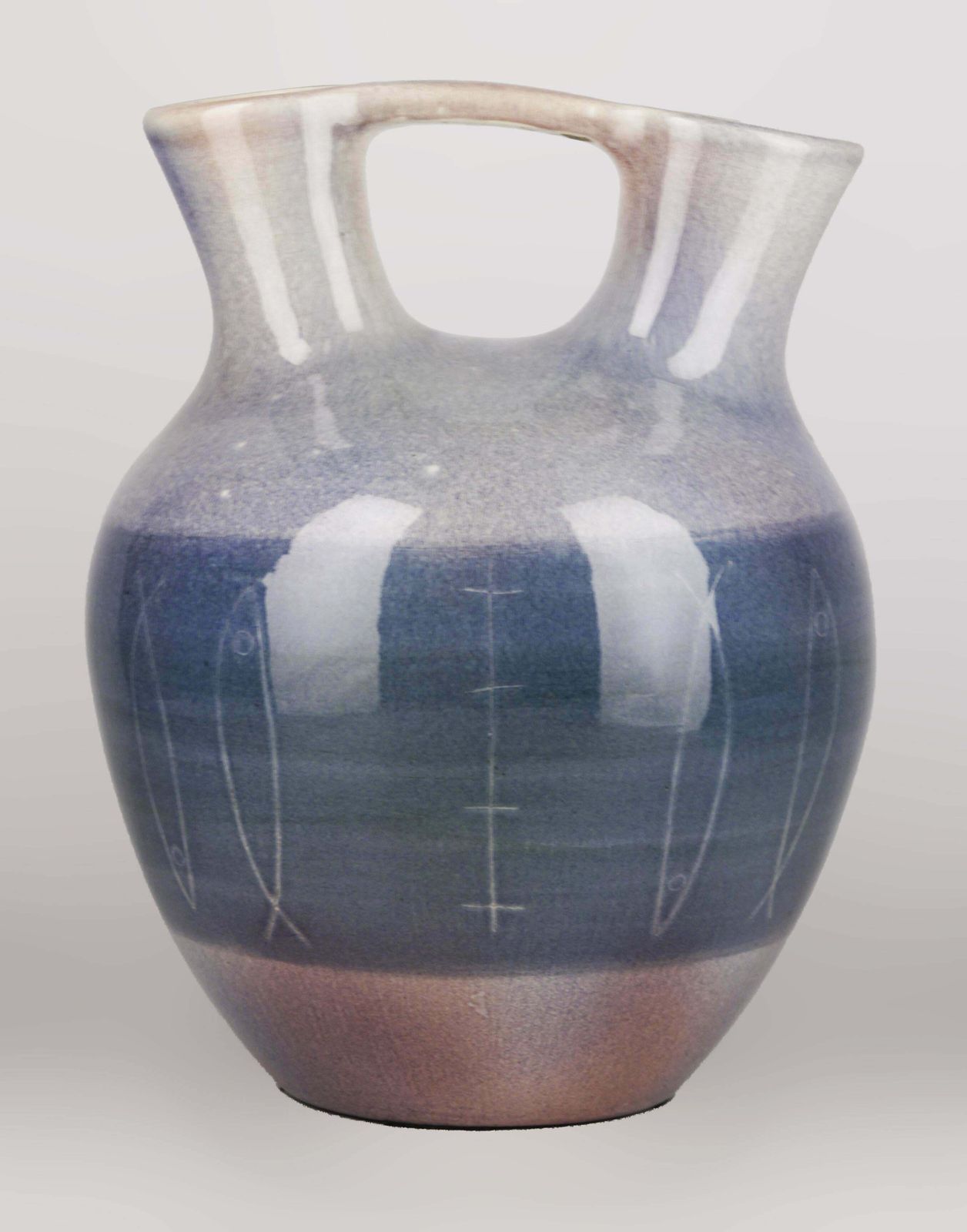 Art Déco Italian Glazed Ceramic Vase/Amphora With Handle And Double Spout photo furniture