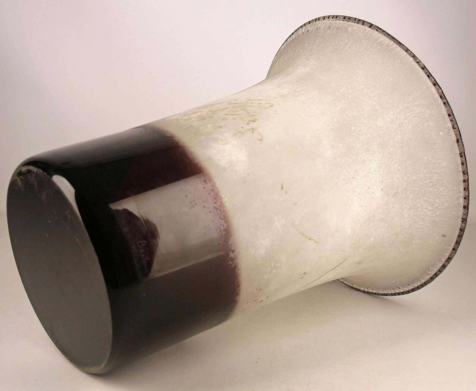 4325.0 Mid 20th Century Modern Frosted Murano Glass Lamp/Vase By Italian Artist Alfredo Barbini photo