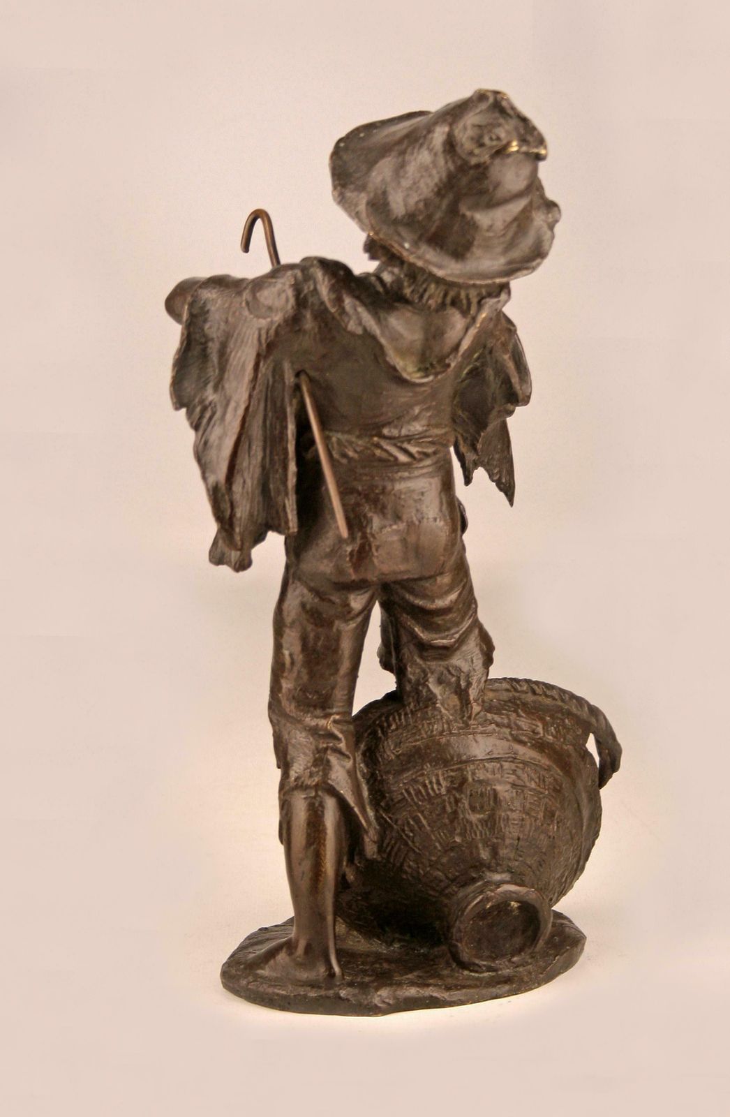 Late 19th Century French Patinated Bronze Sculpture Of A Peasant/Shepherd Boy photo Home Decor