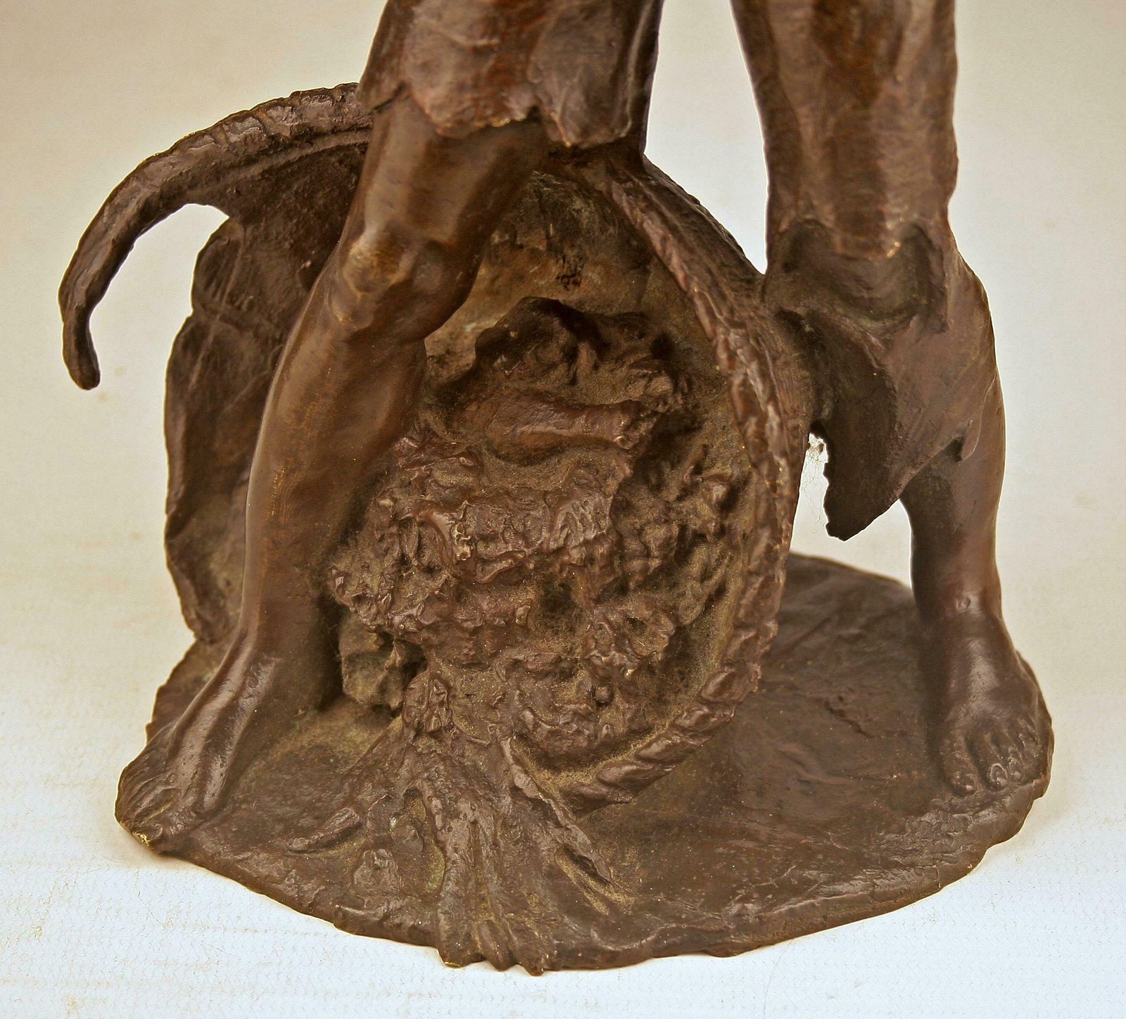 Late 19th Century French Patinated Bronze Sculpture Of A Peasant/Shepherd Boy photo vintage