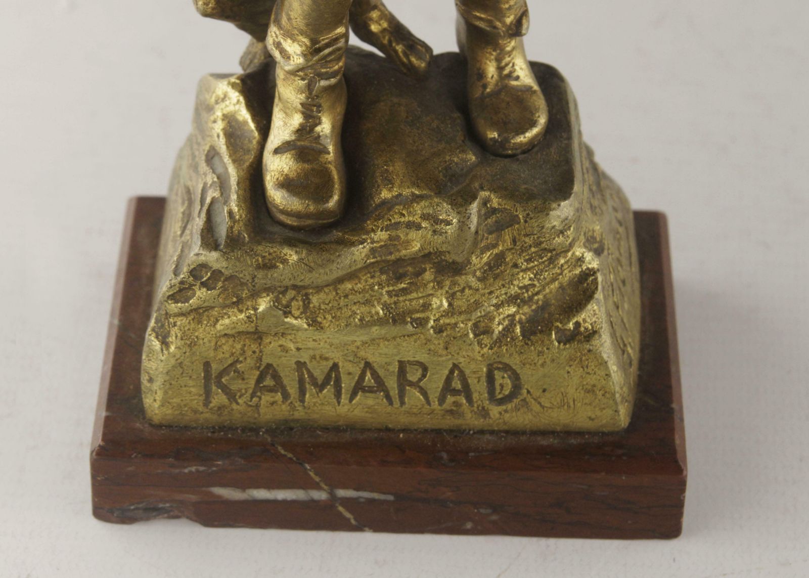 Early 20th Century Belle époque French Gilt Bronze Sculpture Of Boy Playing The Hunter Kamarad By Georges Flamand photo 1350.0