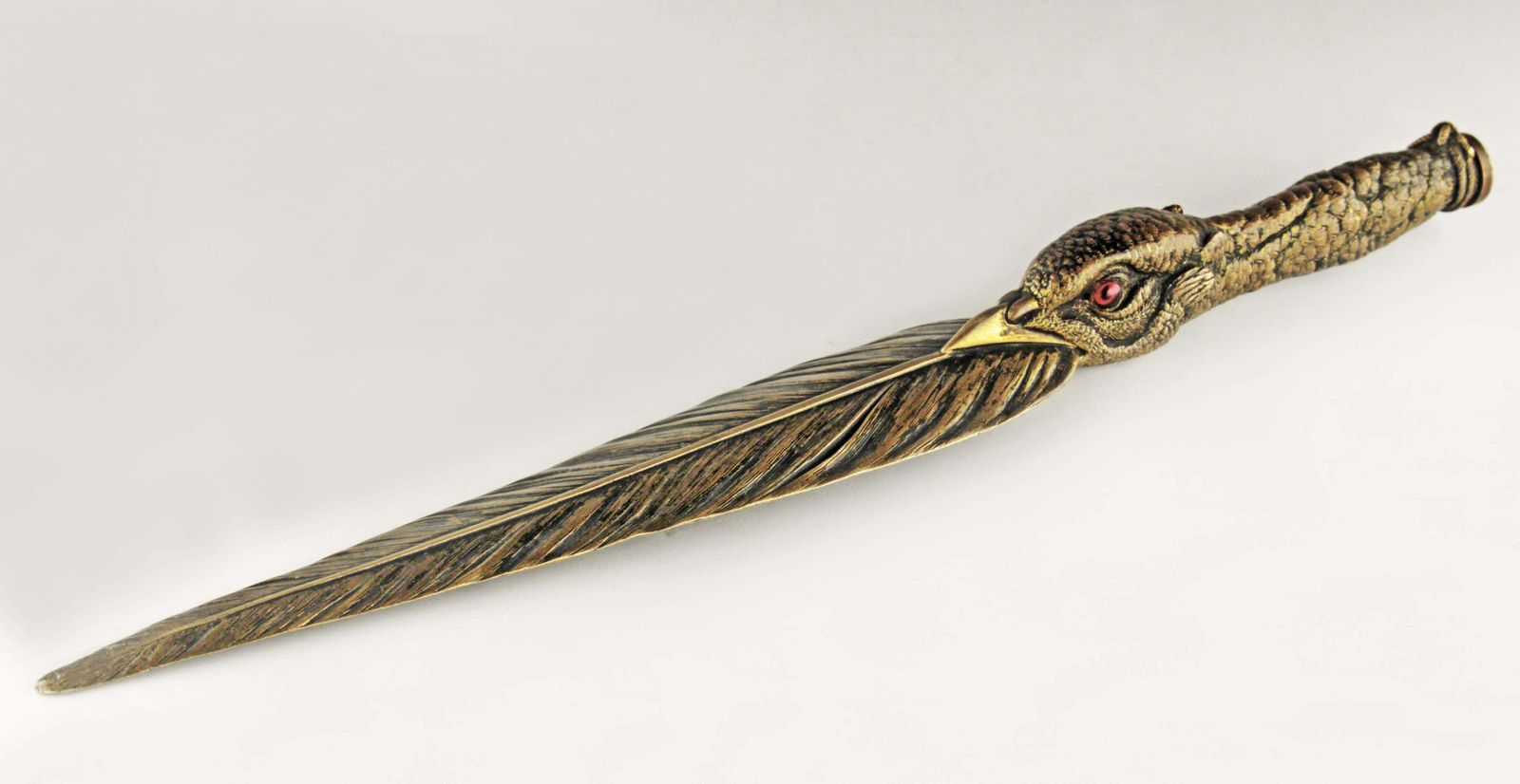 Late 19th Century Bronze Letter Opener Knife Depicting An Eagle Made By French Animalier Sculptor Jules Moigniez photo furniture